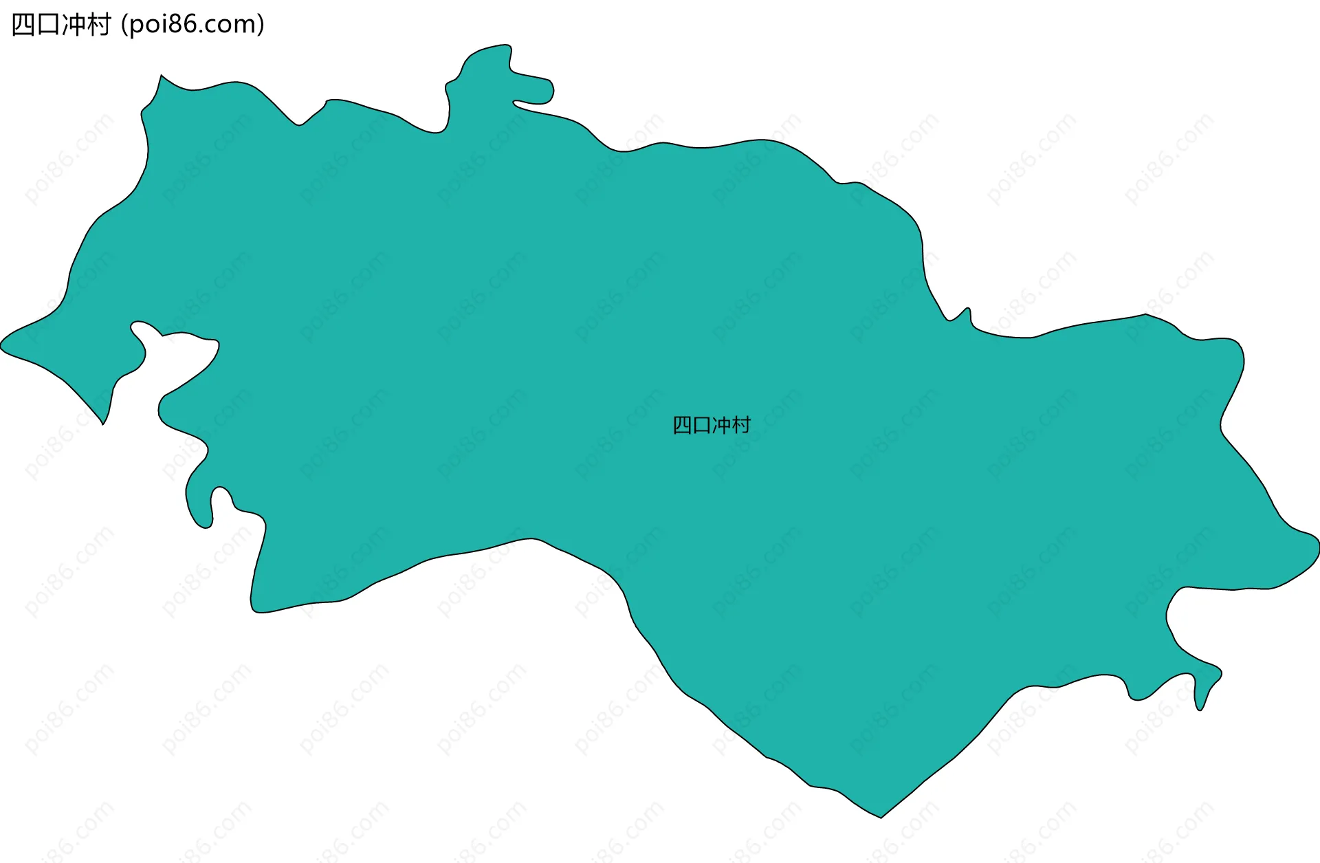 四口冲村边界地图