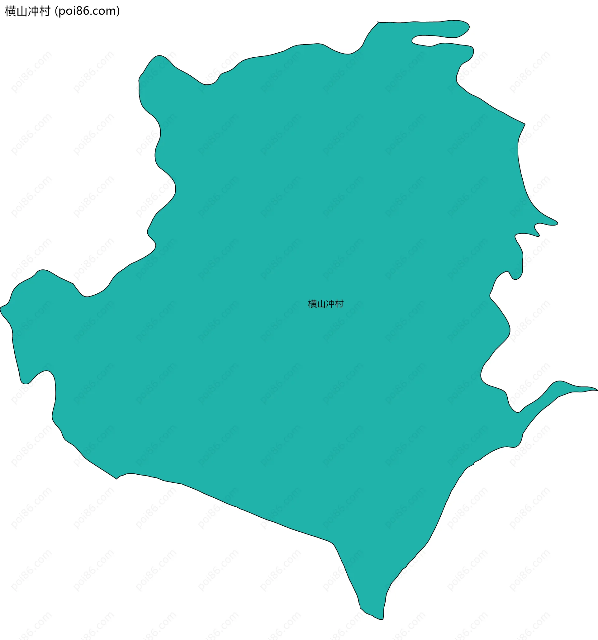 横山冲村边界地图