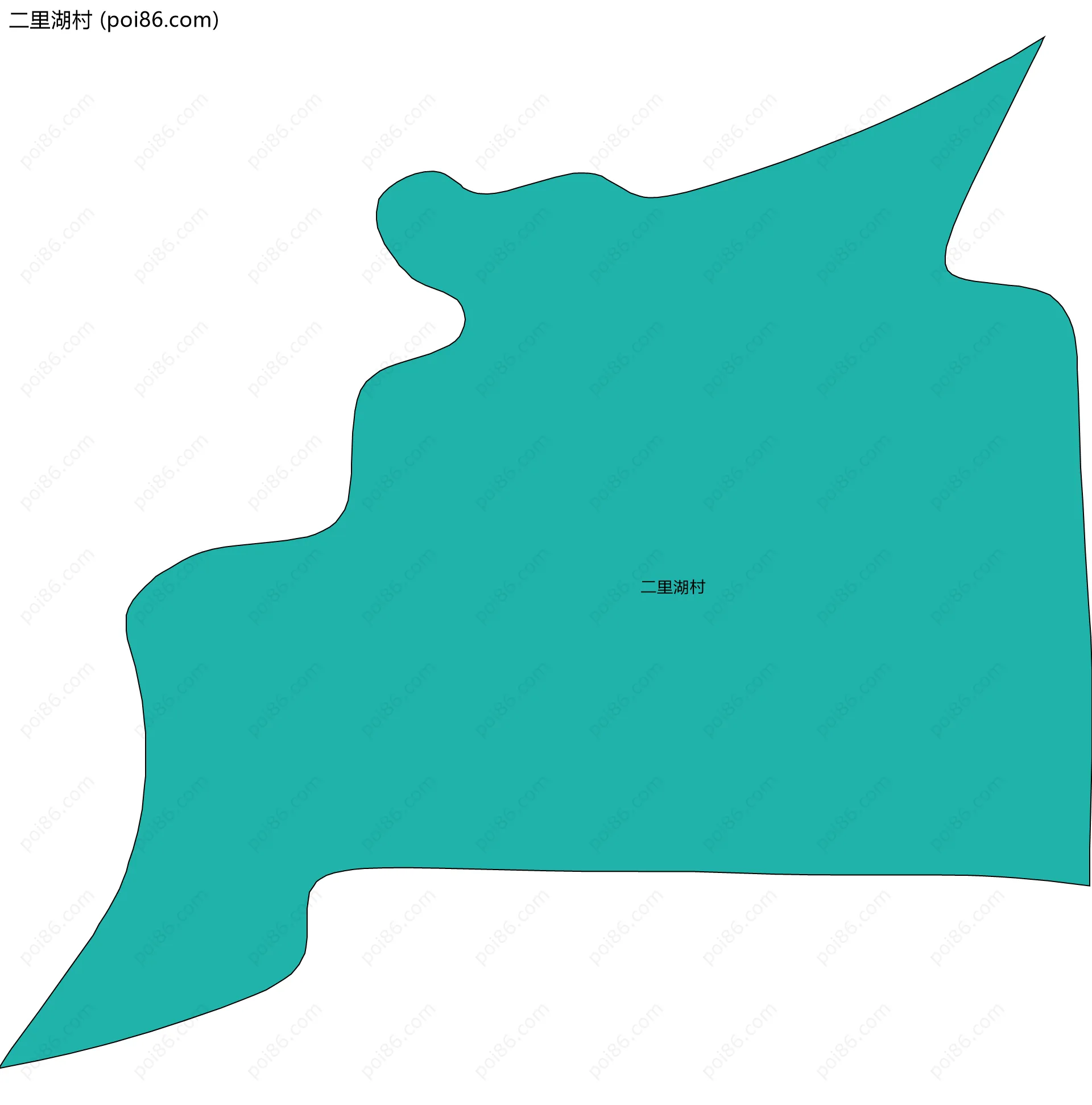 二里湖村边界地图