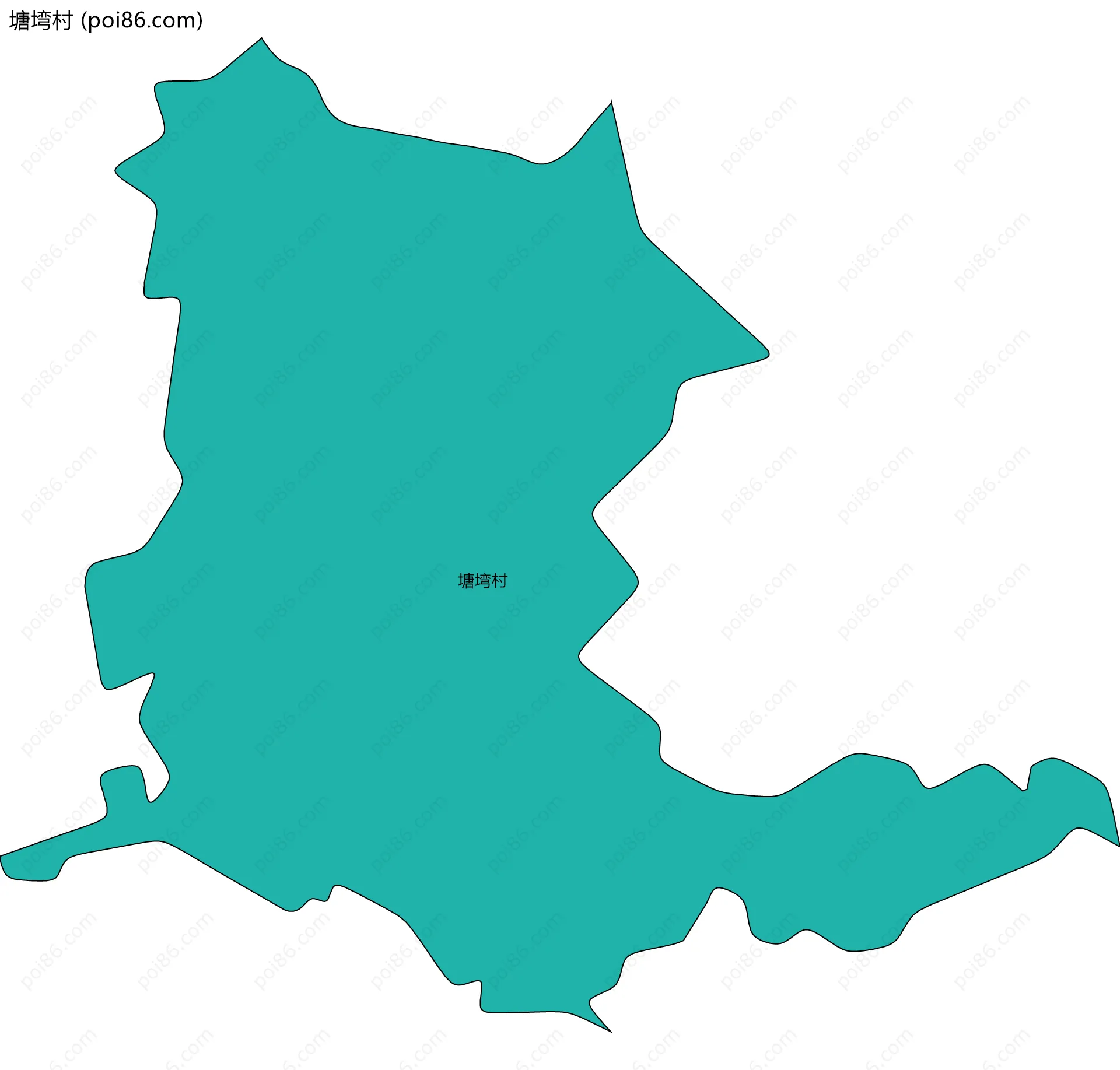 塘塆村边界地图