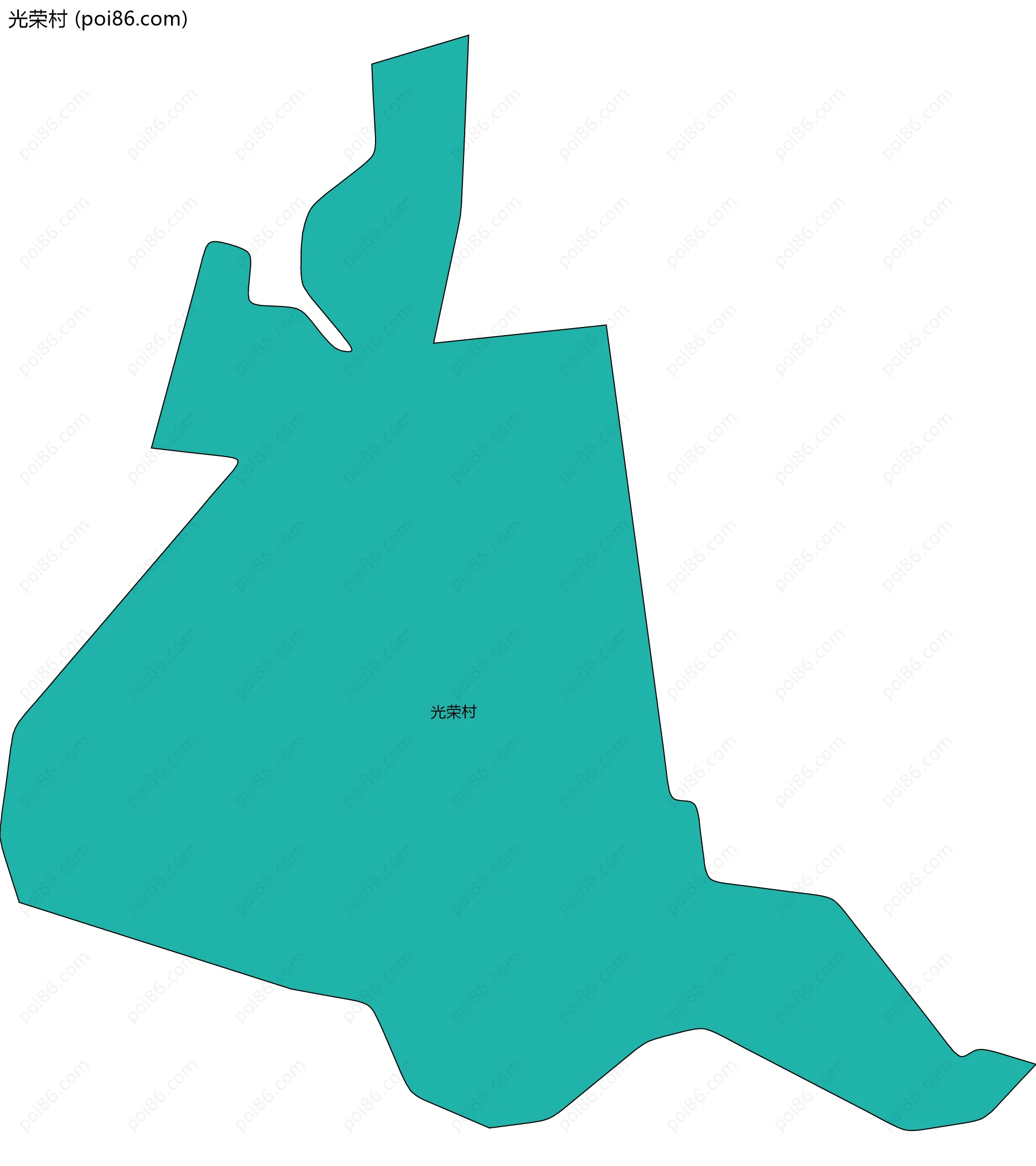 光荣村边界地图