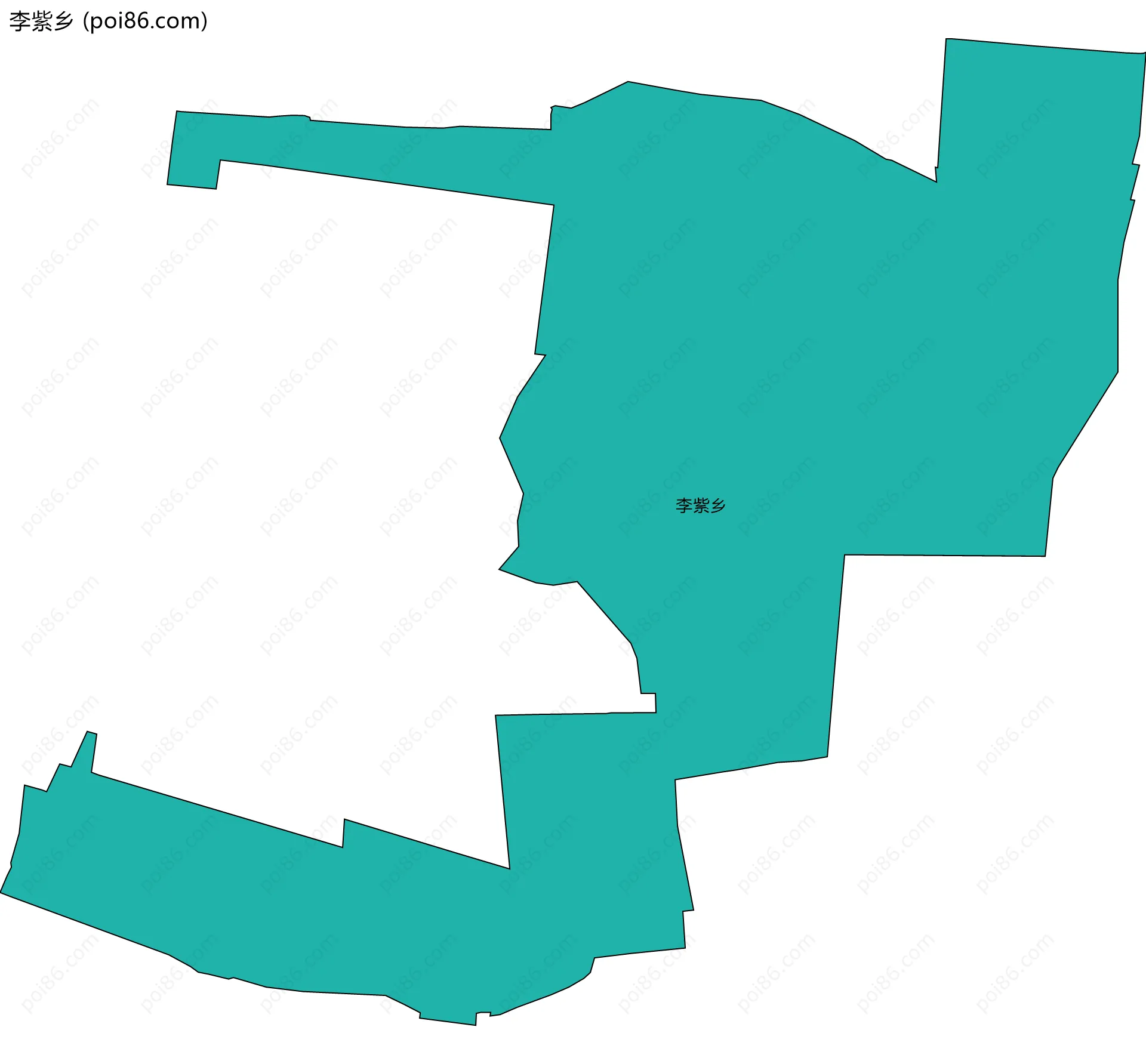 李紫乡边界地图