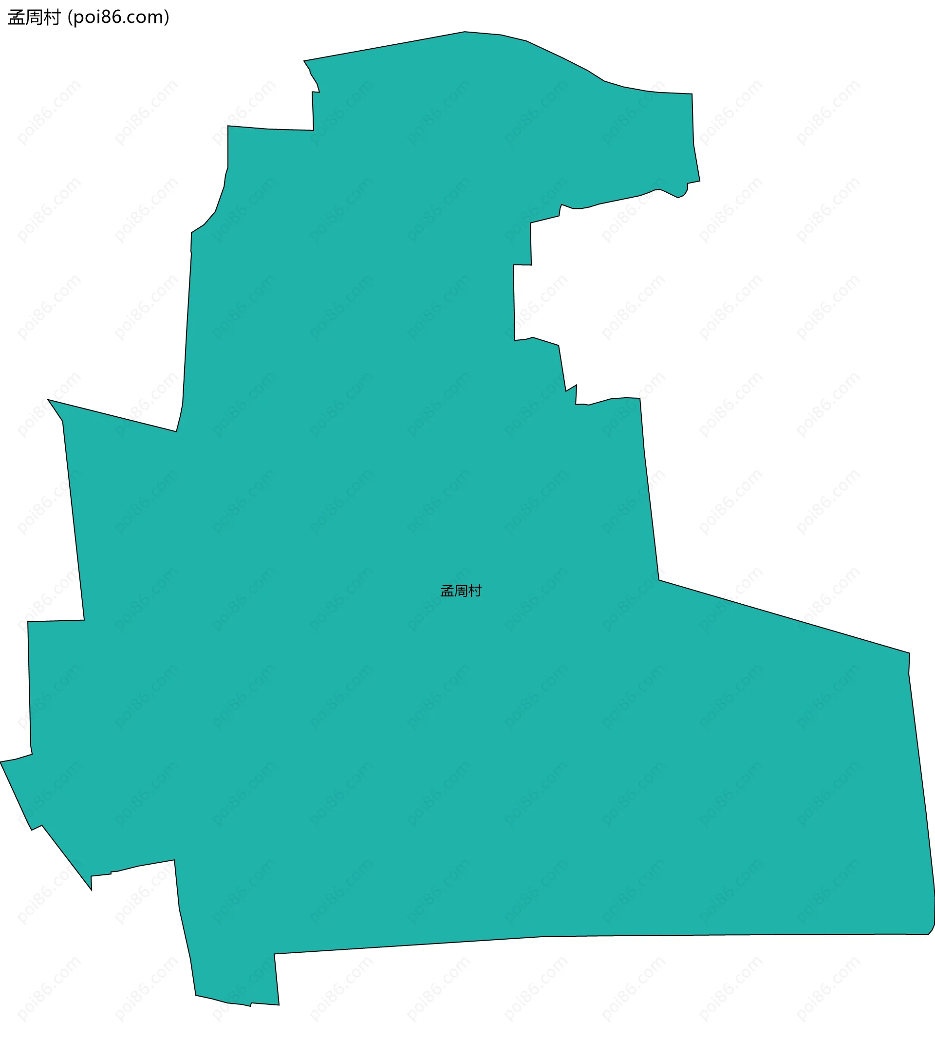 孟周村边界地图