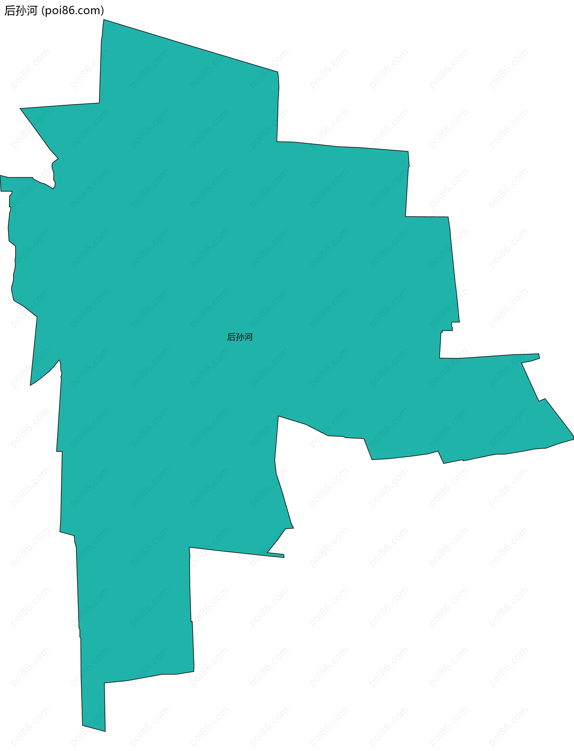 后孙河边界地图