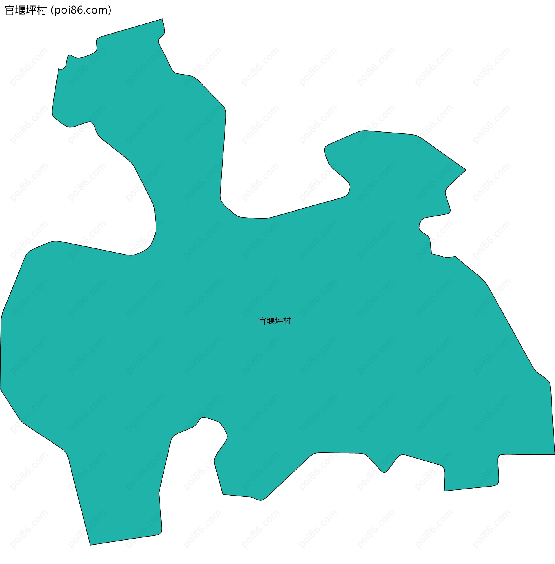 官堰坪村边界地图