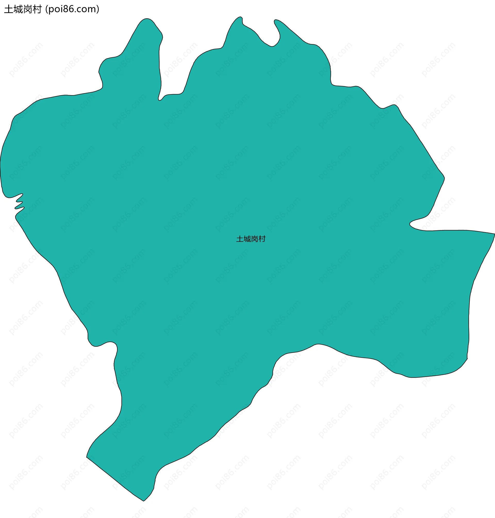 土城岗村边界地图