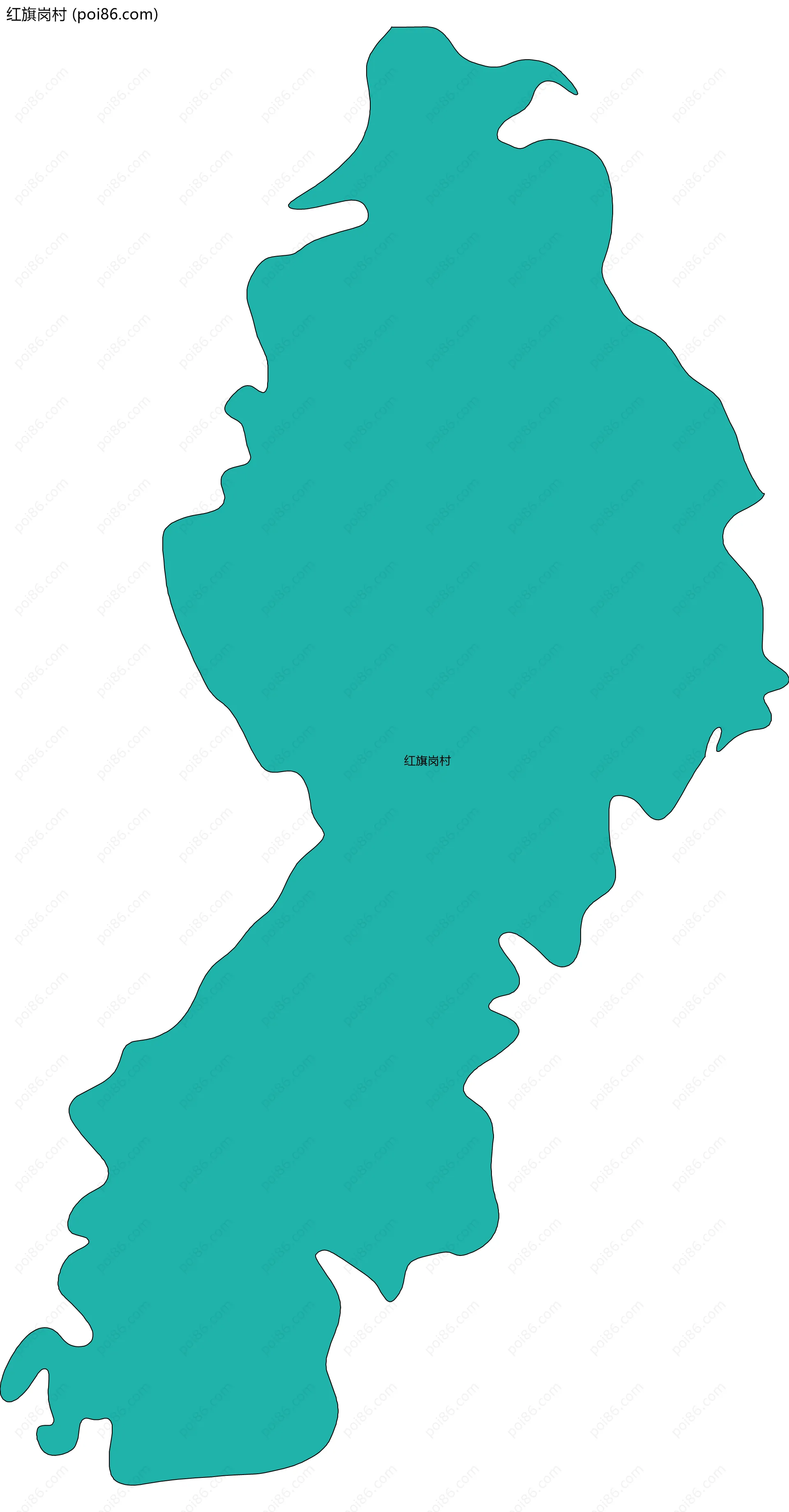 红旗岗村边界地图