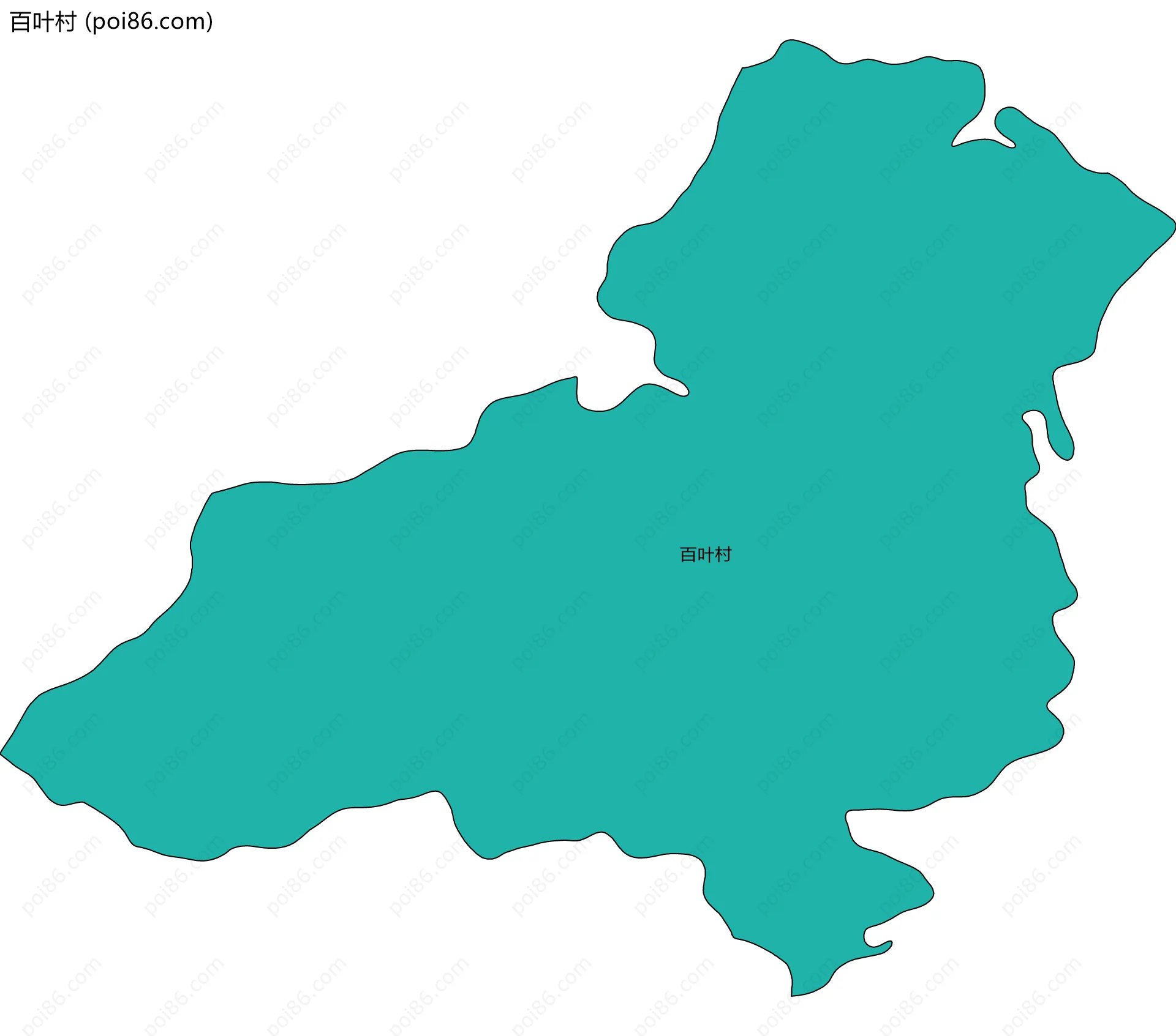 百叶村边界地图