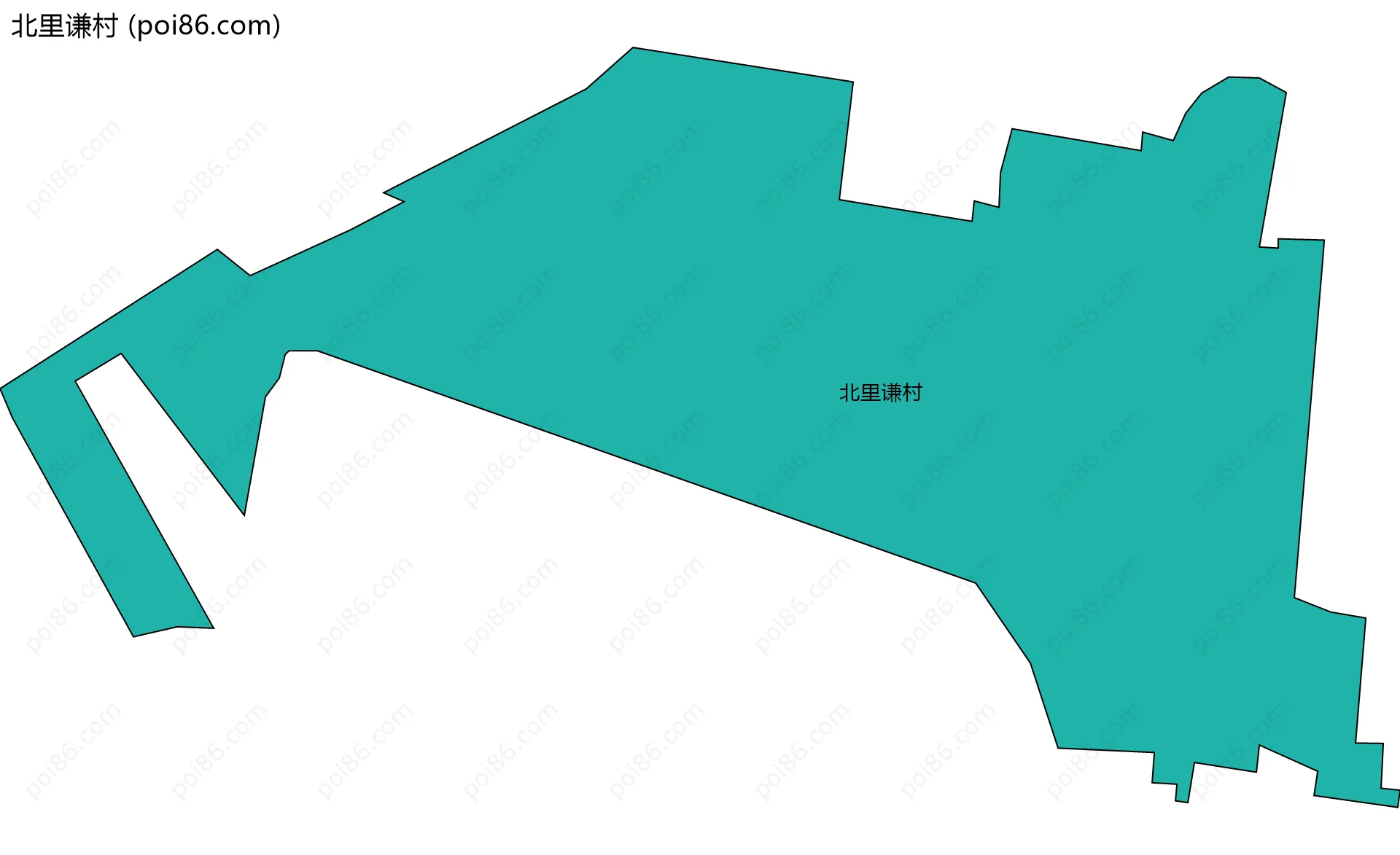 北里谦村边界地图