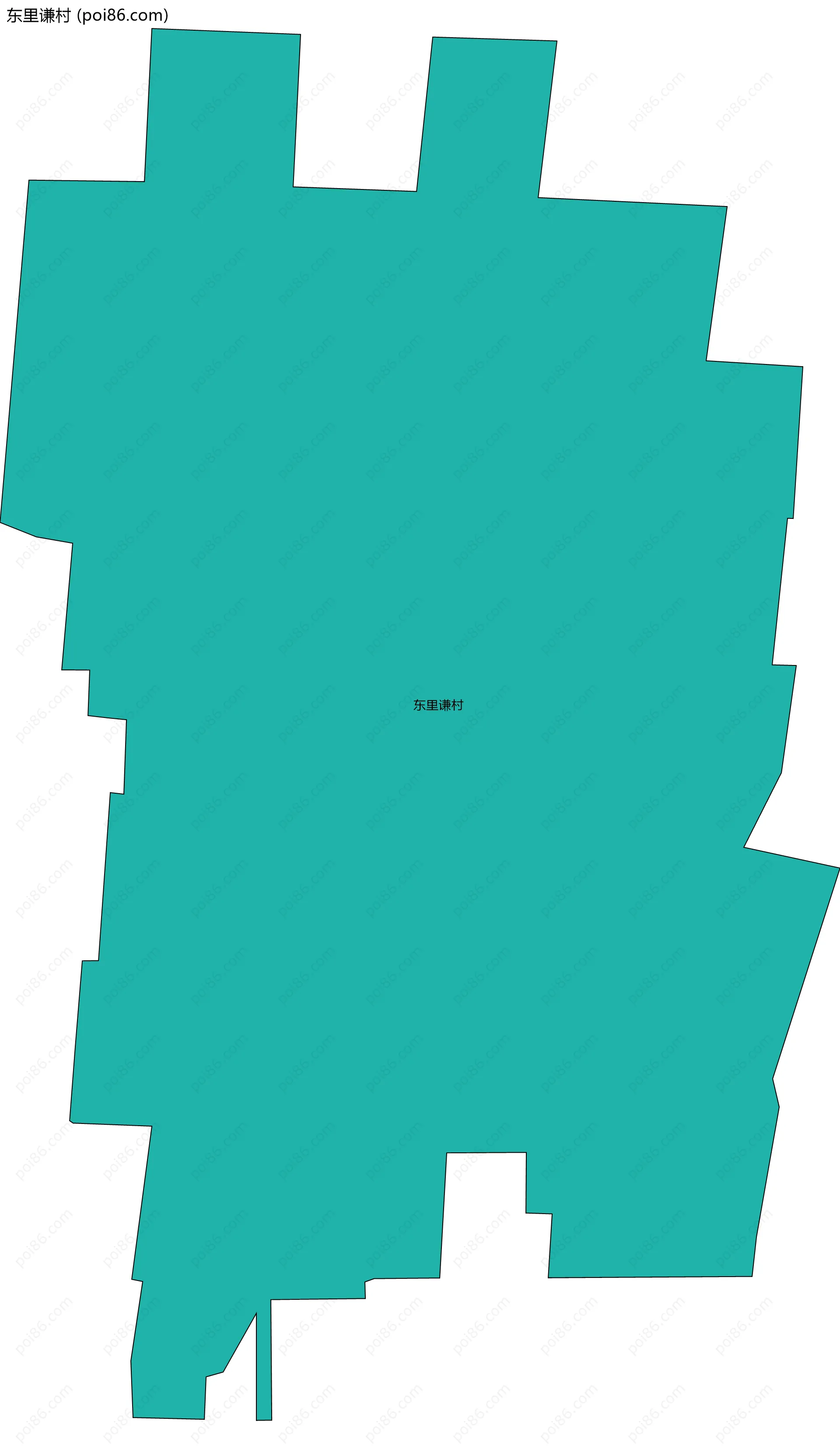 东里谦村边界地图