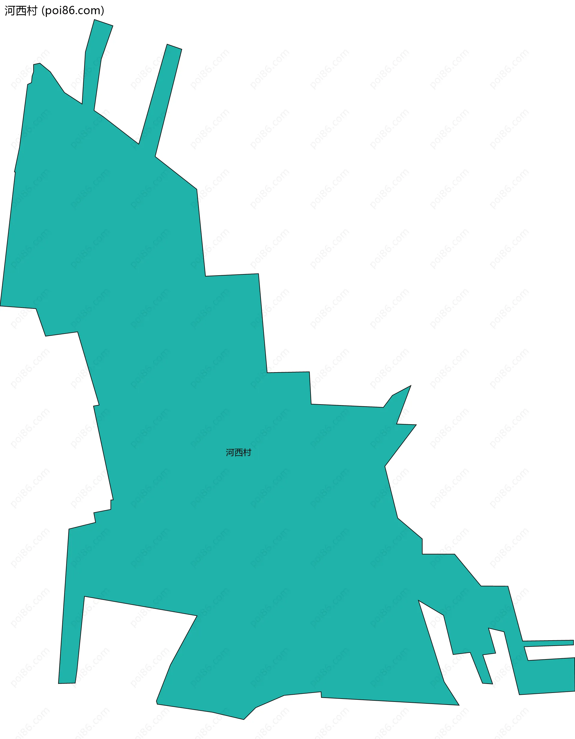 河西村边界地图