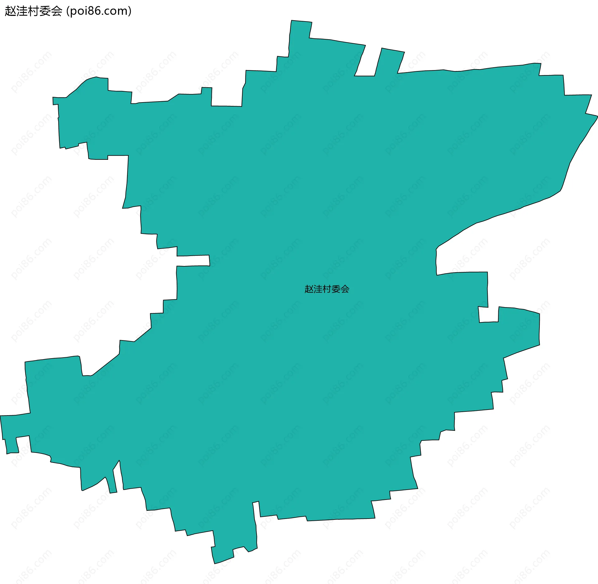 赵洼村委会边界地图