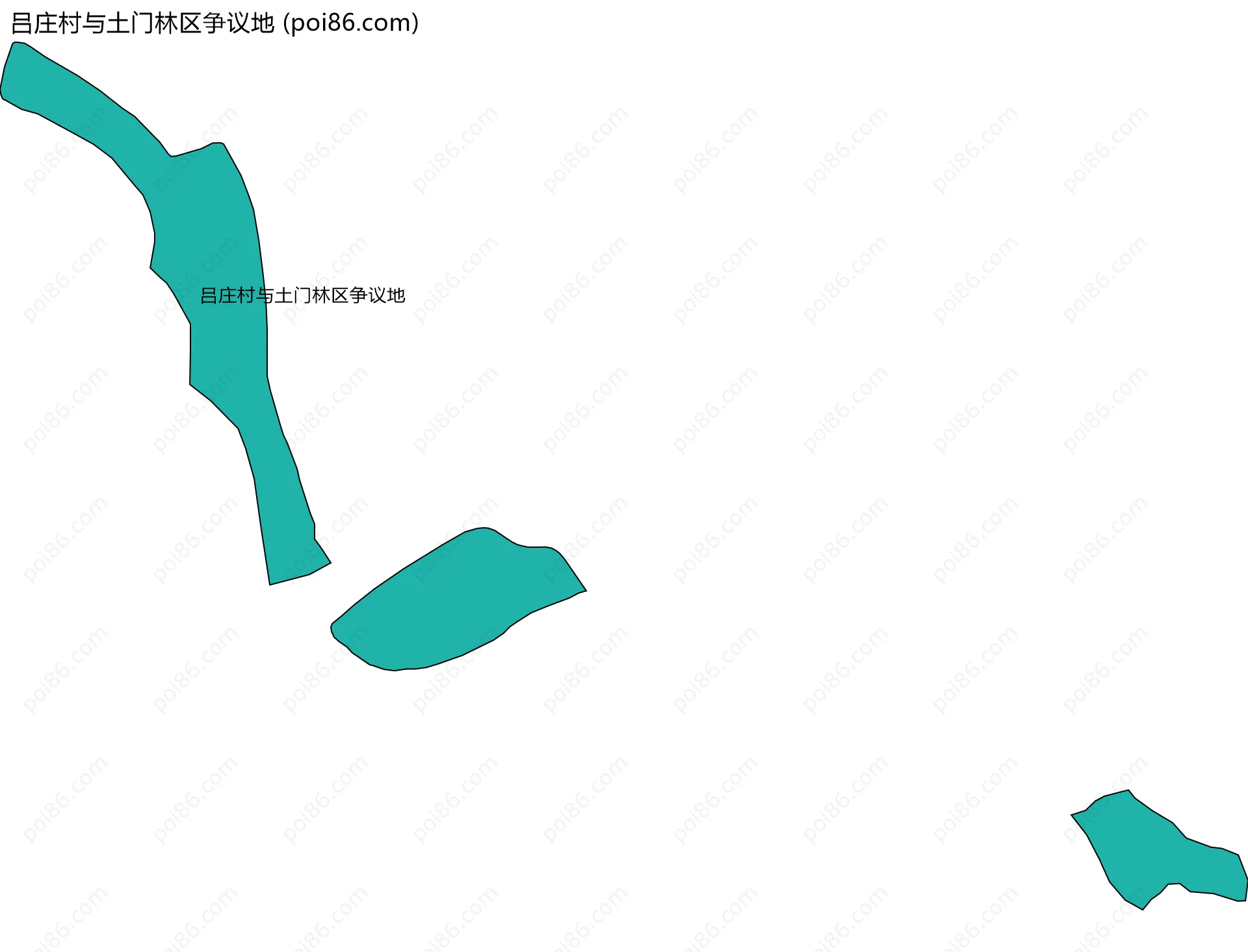 吕庄村与土门林区争议地边界地图