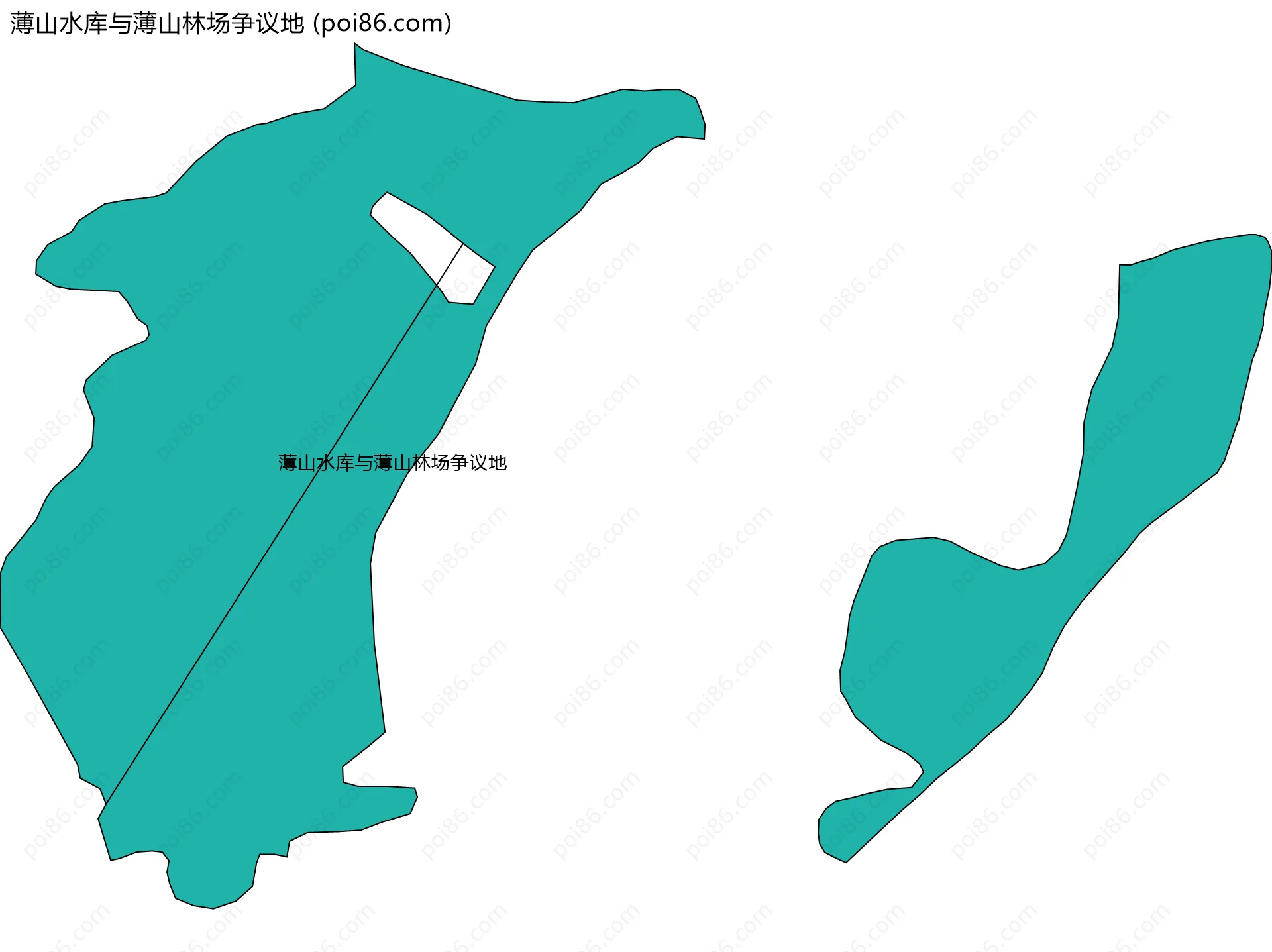 薄山水库与薄山林场争议地边界地图