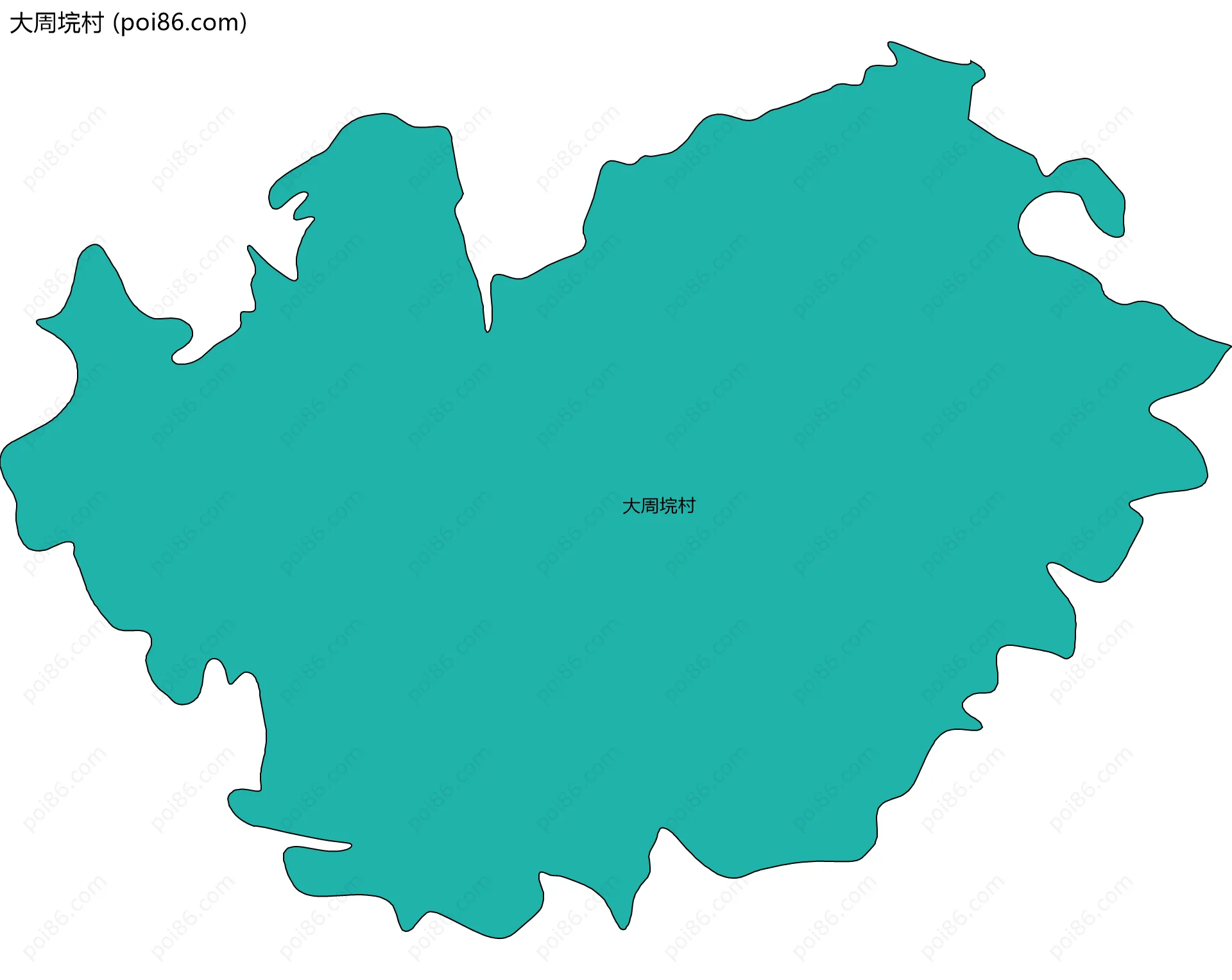 大周垸村边界地图