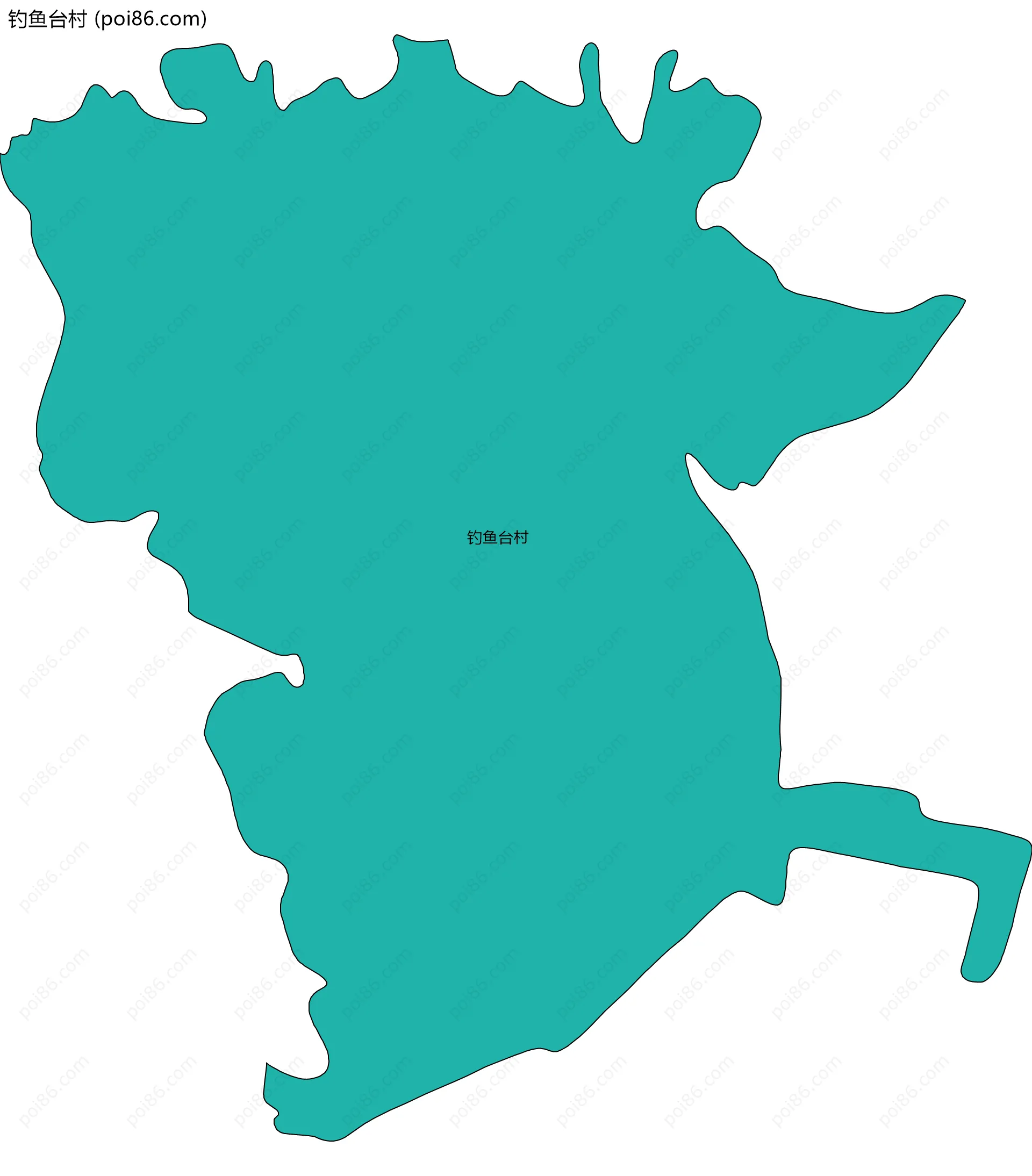 钓鱼台村边界地图