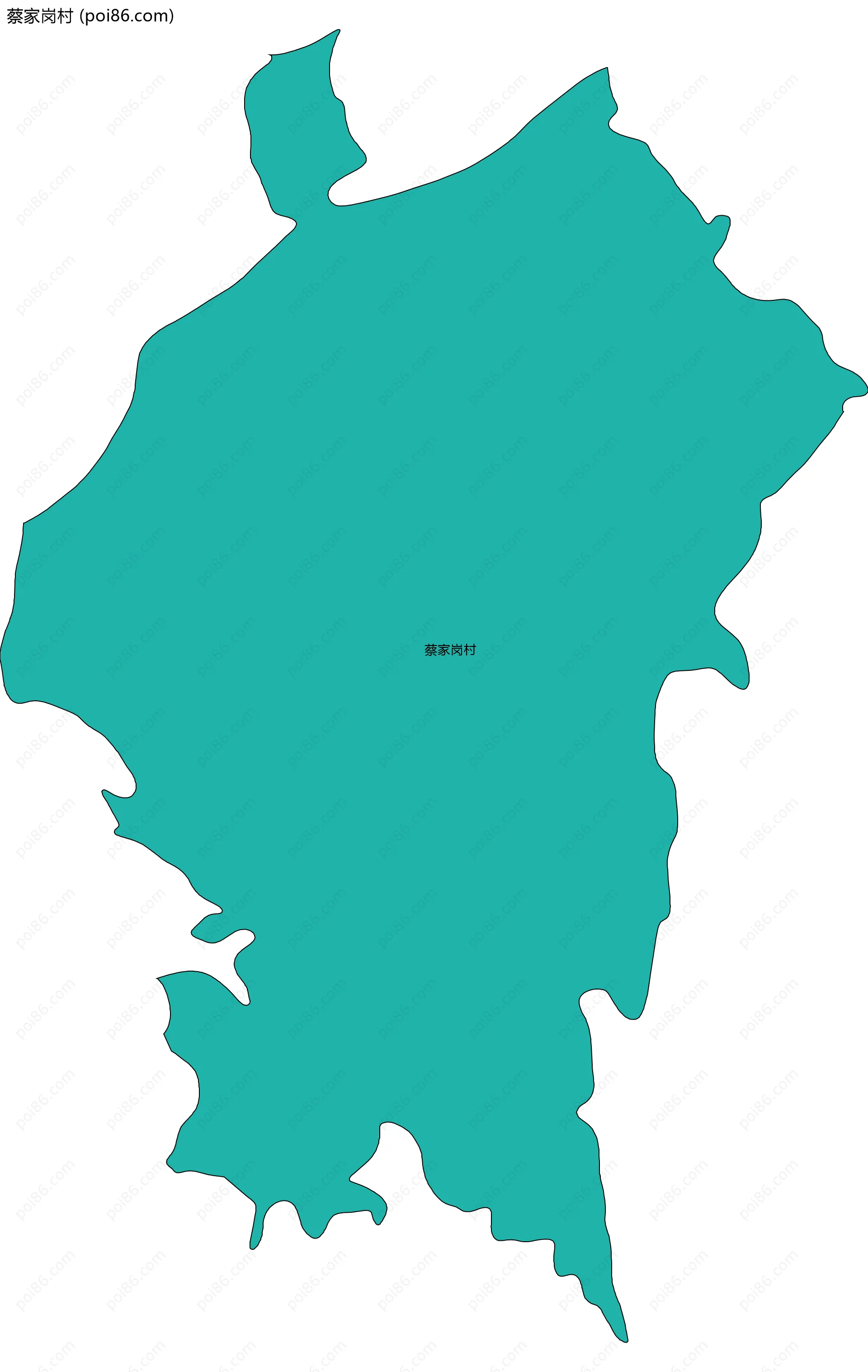 蔡家岗村边界地图