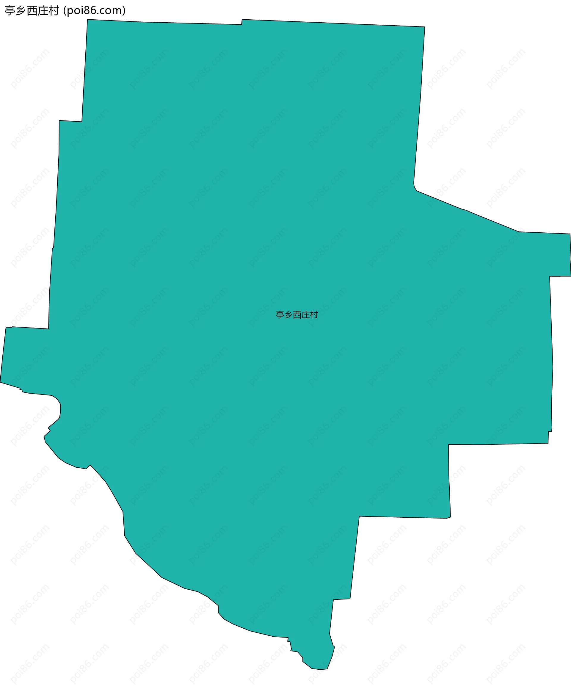 亭乡西庄村边界地图