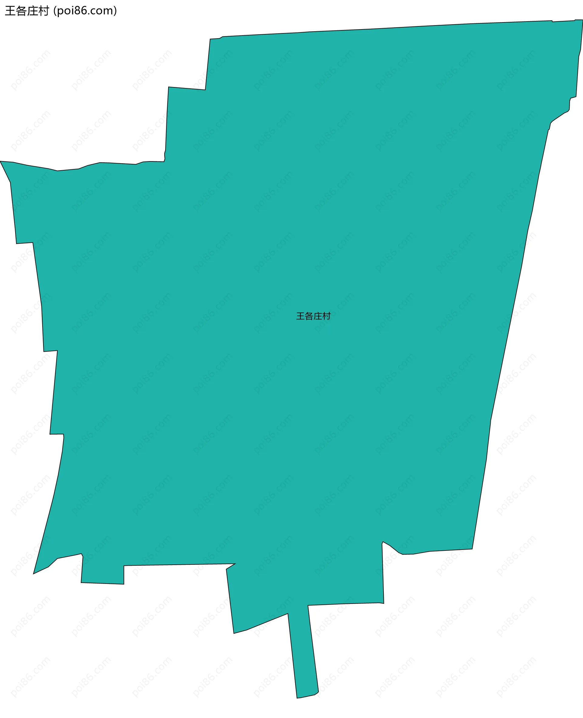 王各庄村边界地图