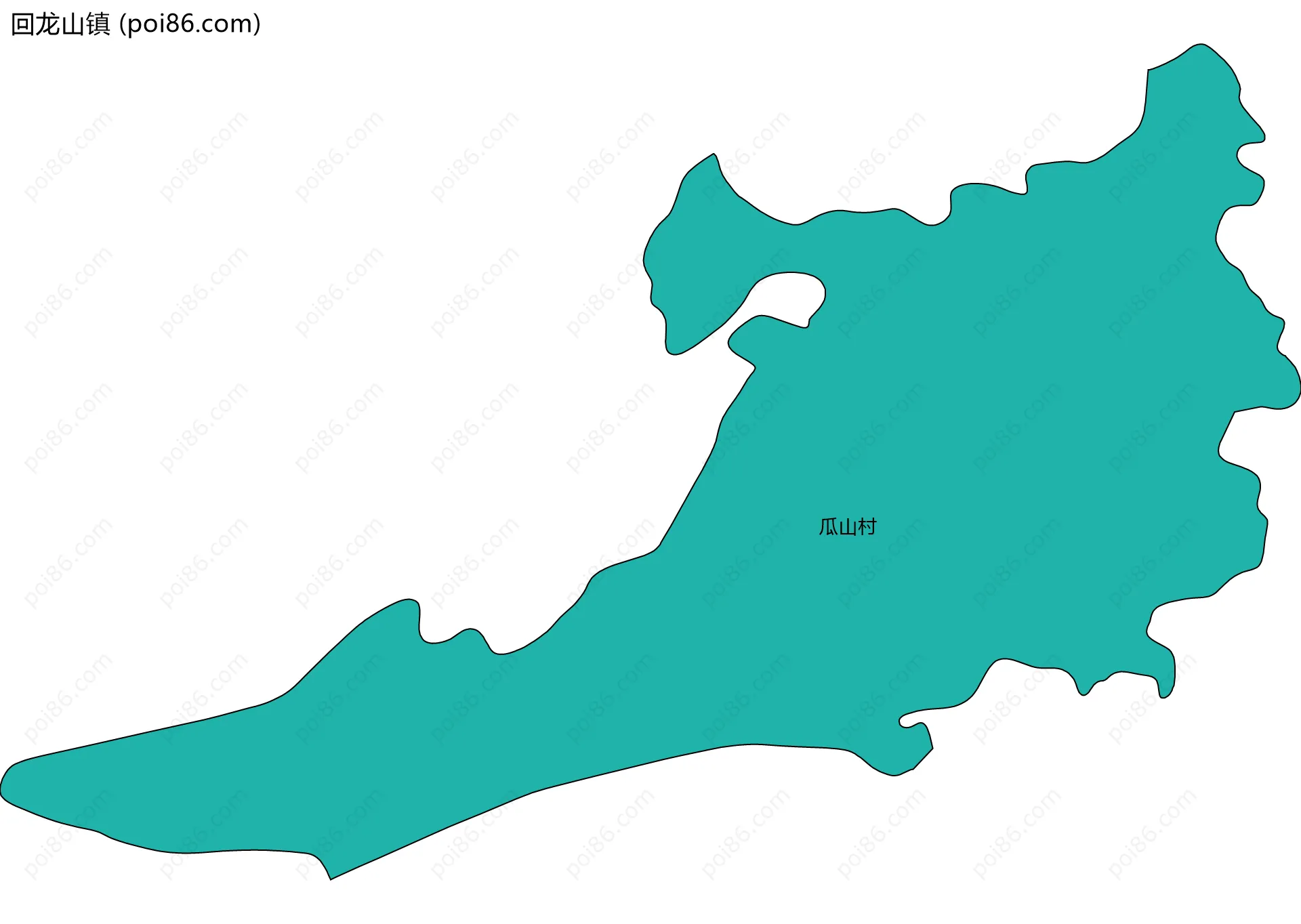 回龙山镇边界地图(五级行政区划)