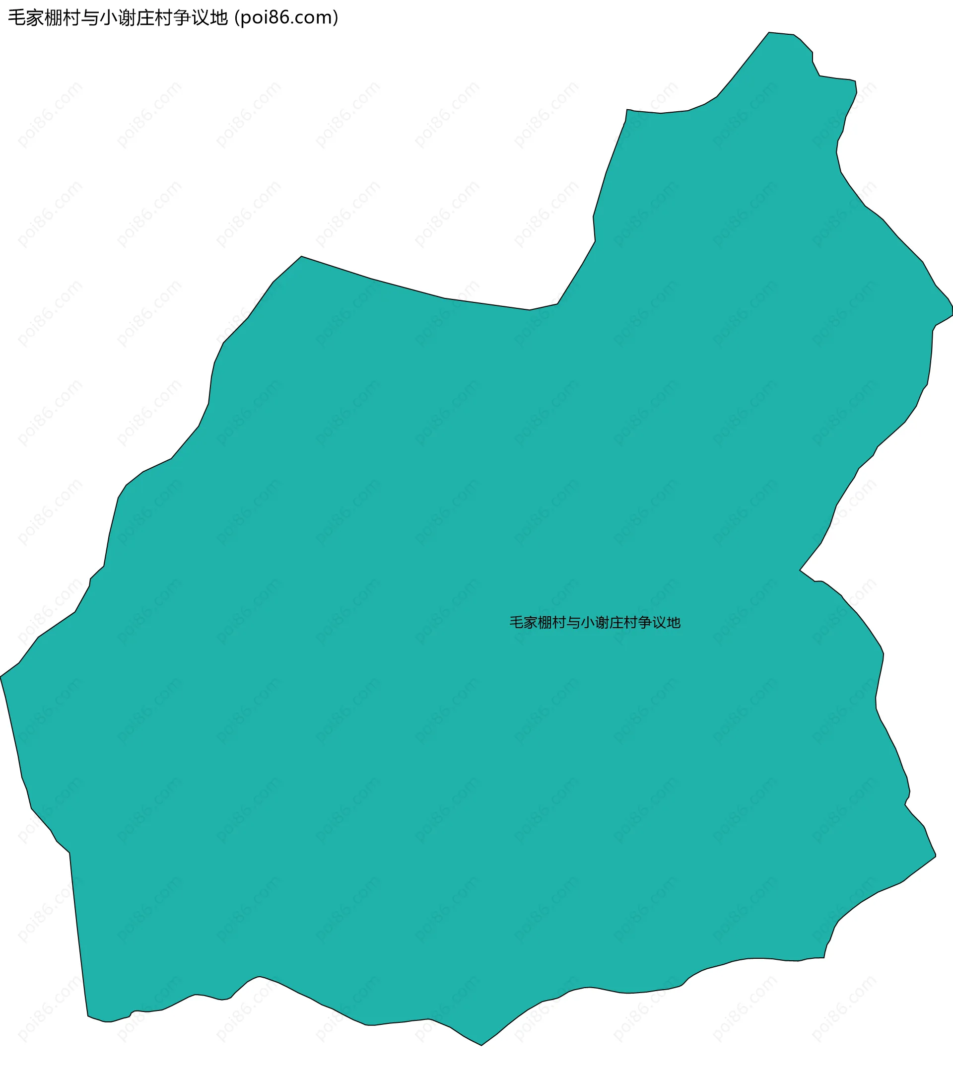 毛家棚村与小谢庄村争议地边界地图