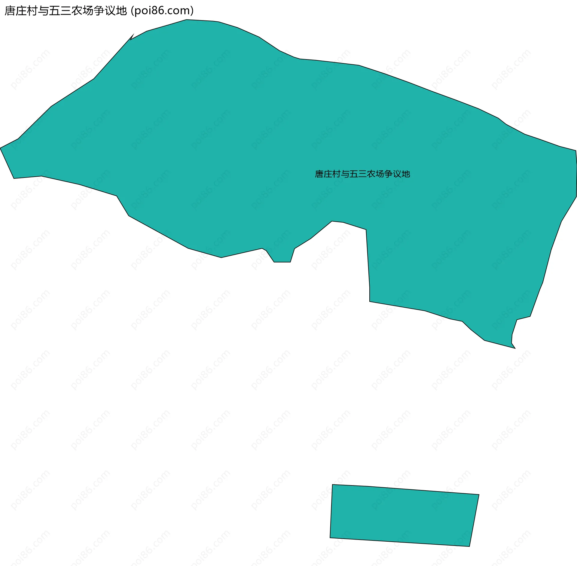 唐庄村与五三农场争议地边界地图