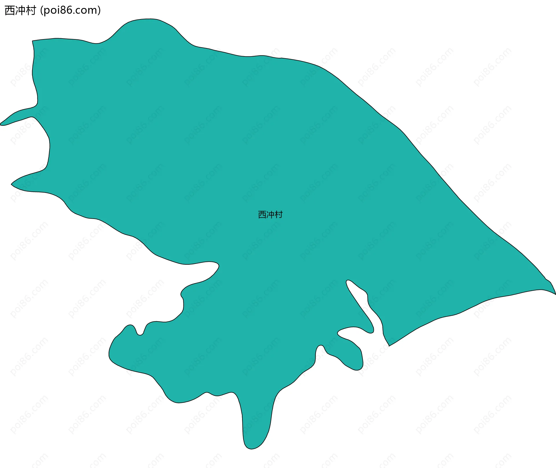 西冲村边界地图