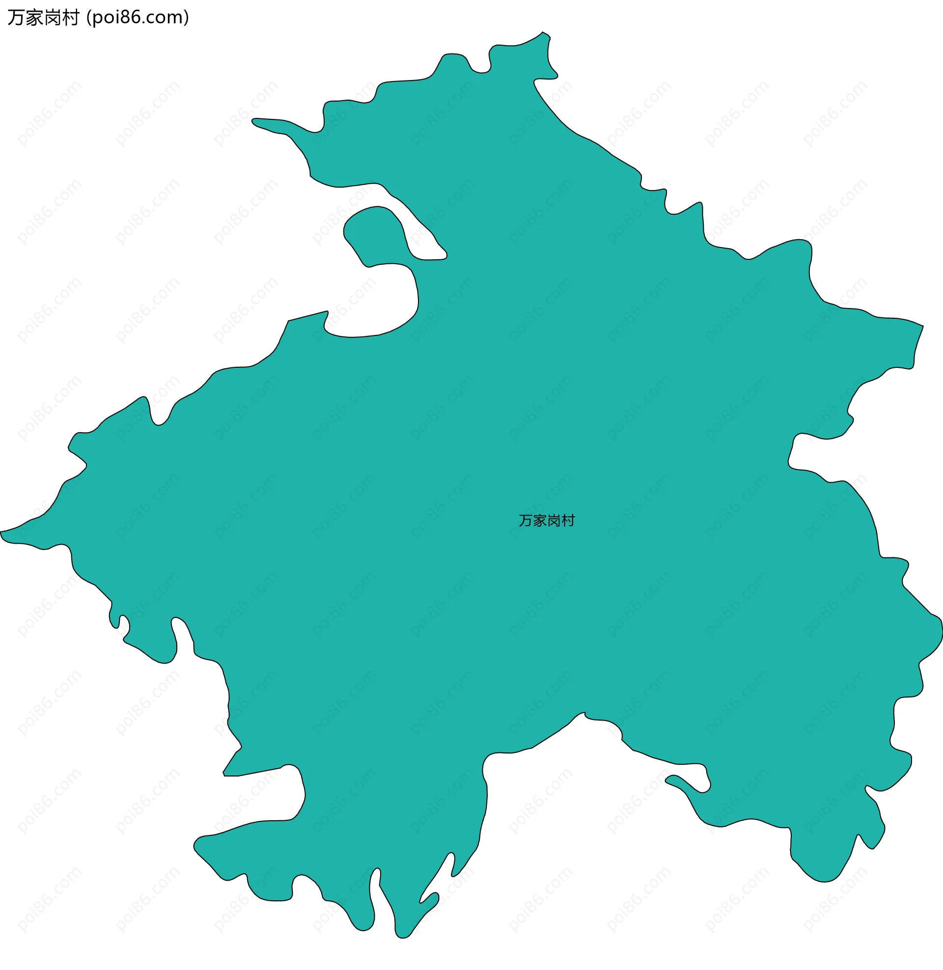 万家岗村边界地图