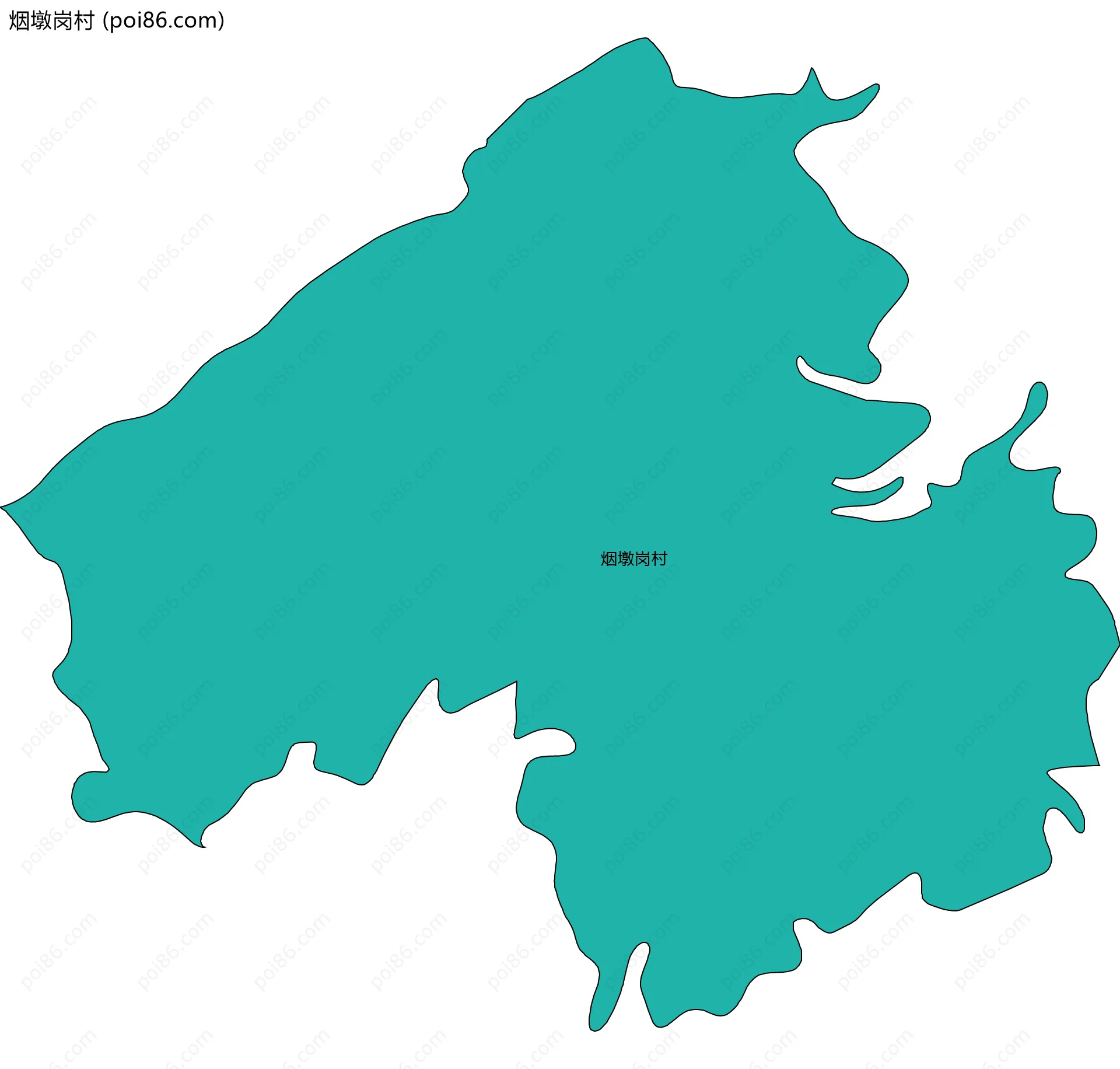 烟墩岗村边界地图