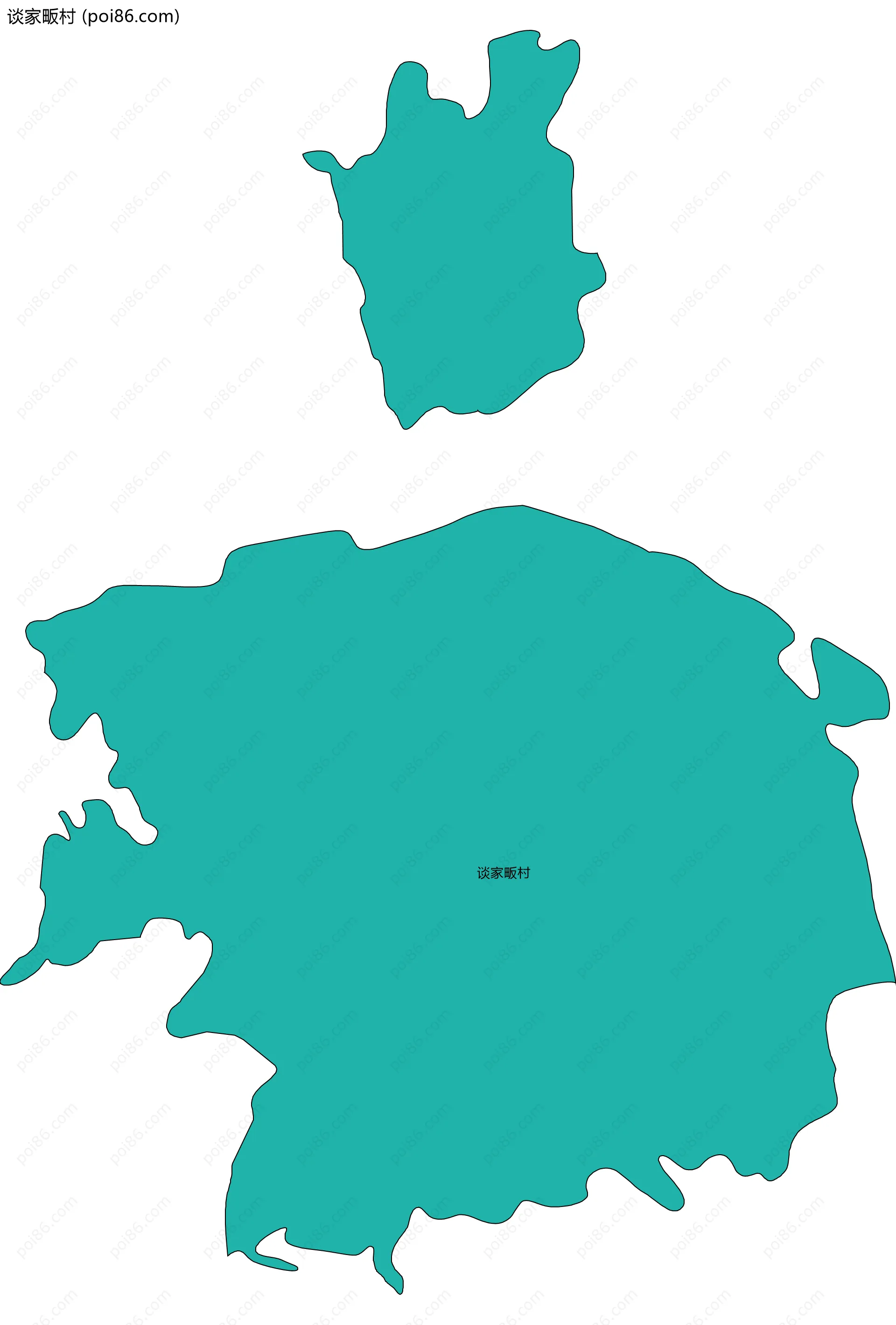 谈家畈村边界地图