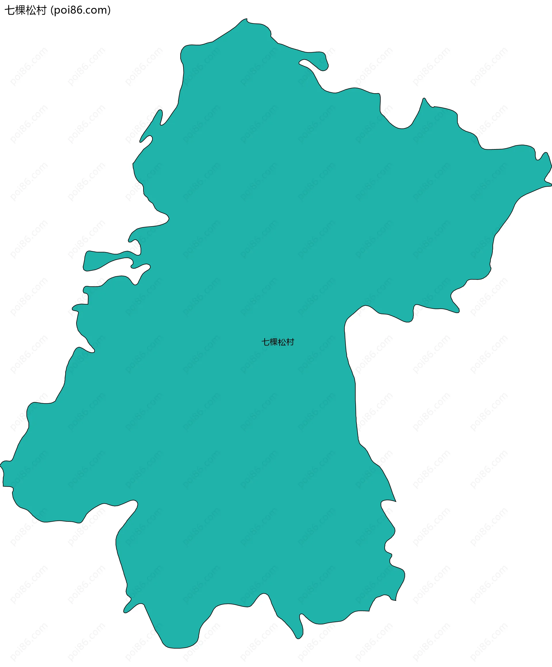 七棵松村边界地图