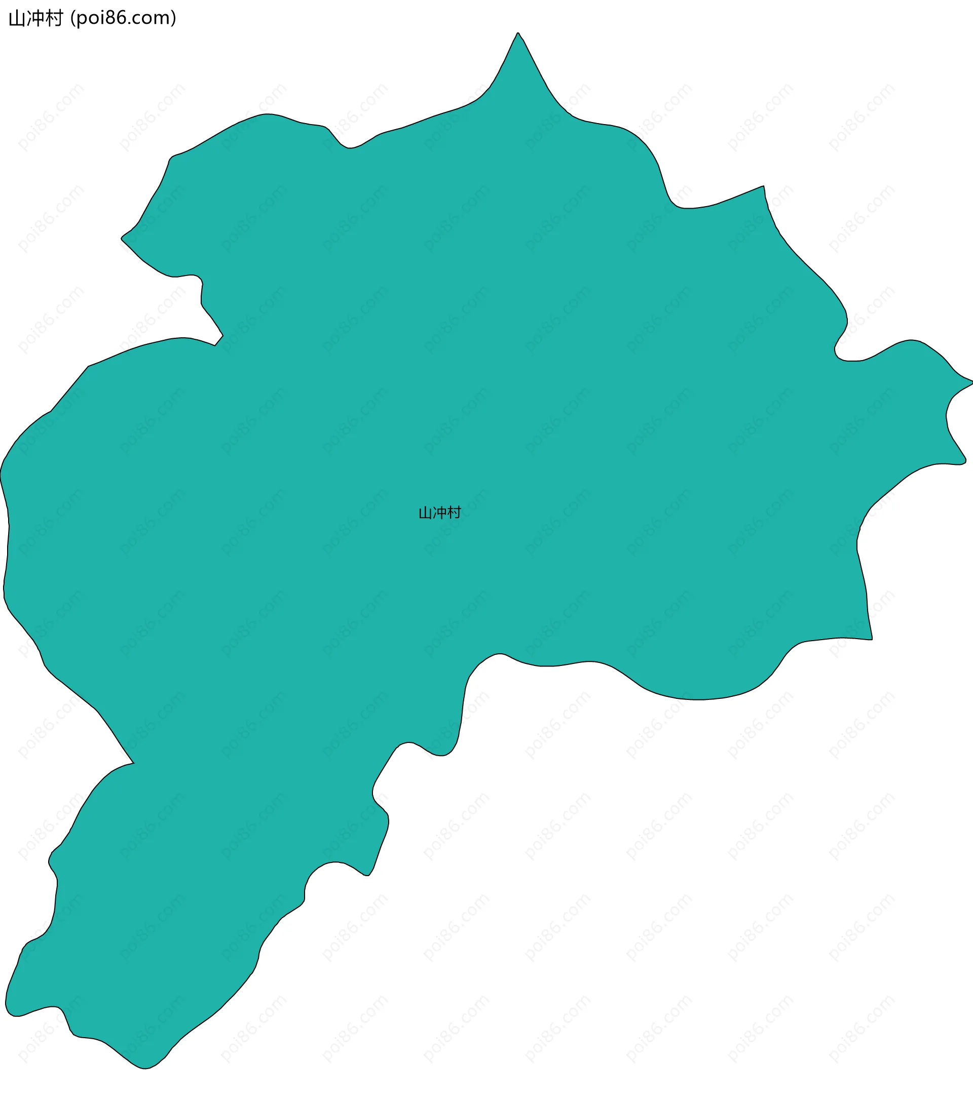 山冲村边界地图