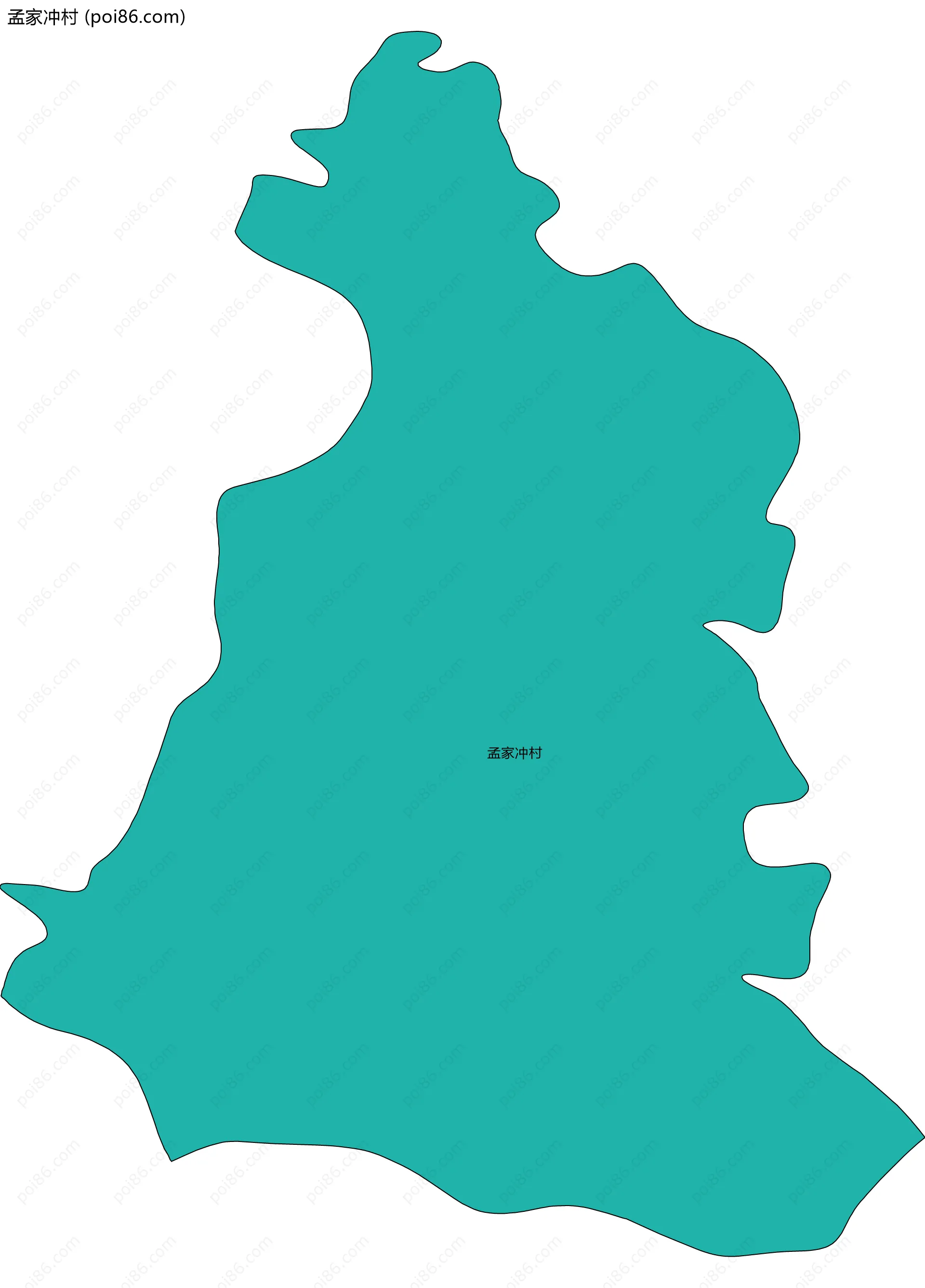 孟家冲村边界地图