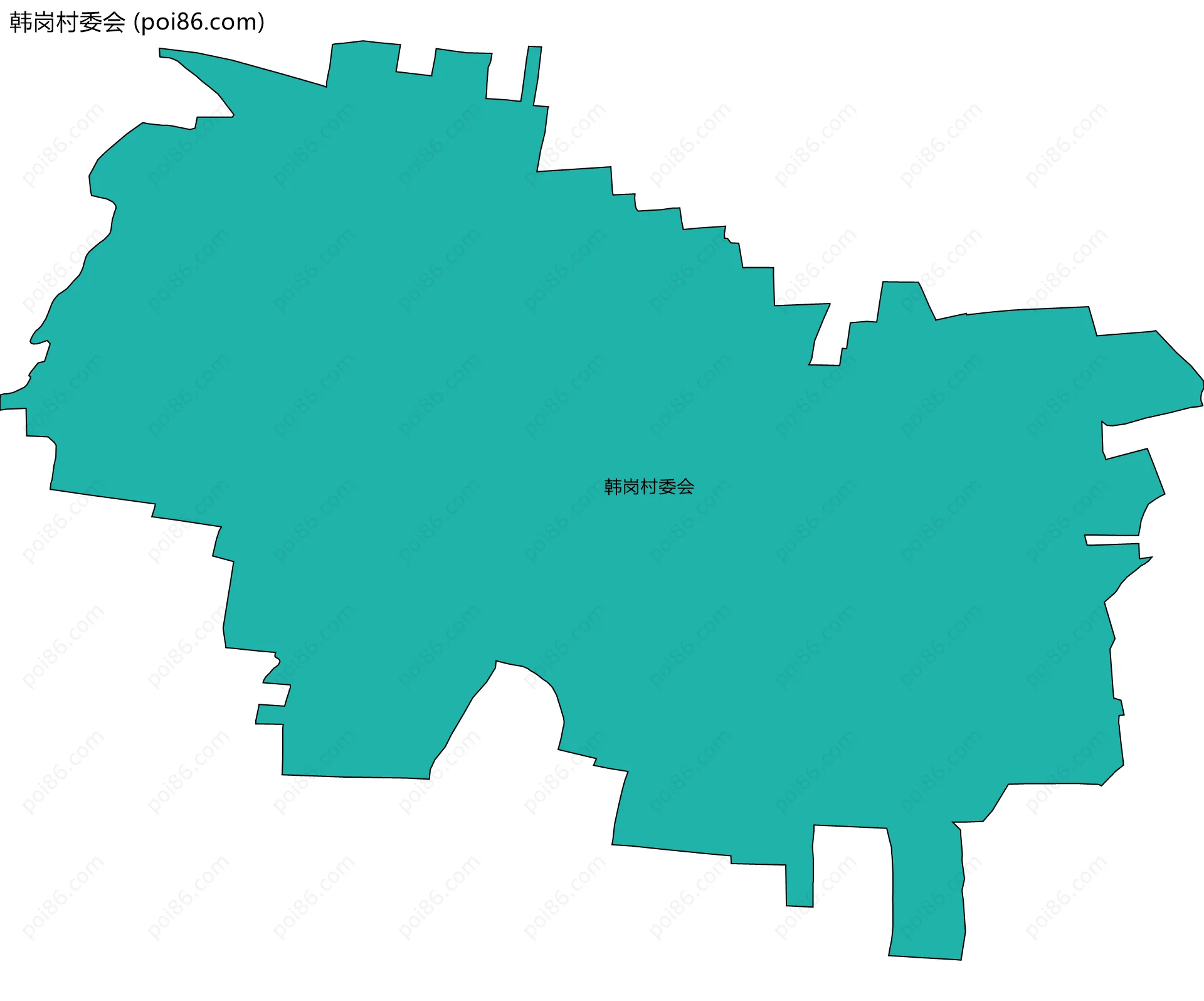 韩岗村委会边界地图
