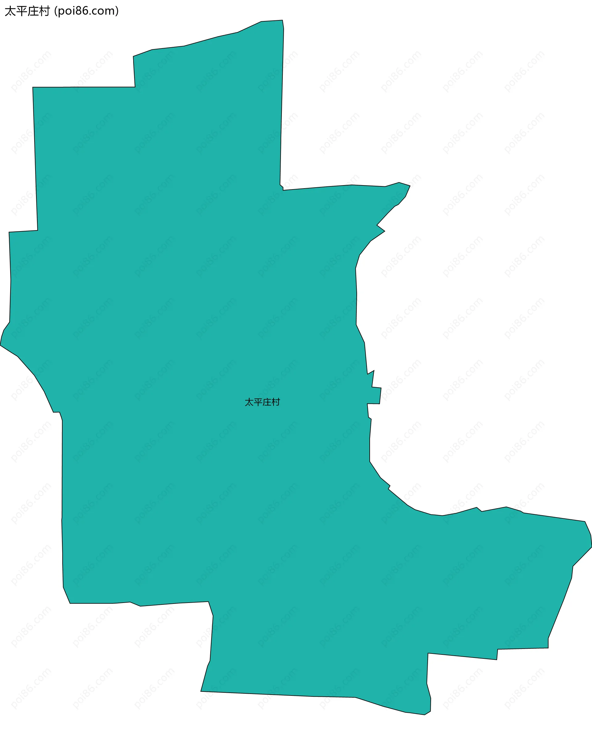 太平庄村边界地图