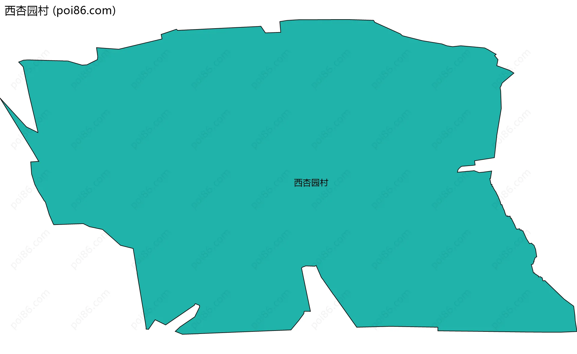 西杏园村边界地图