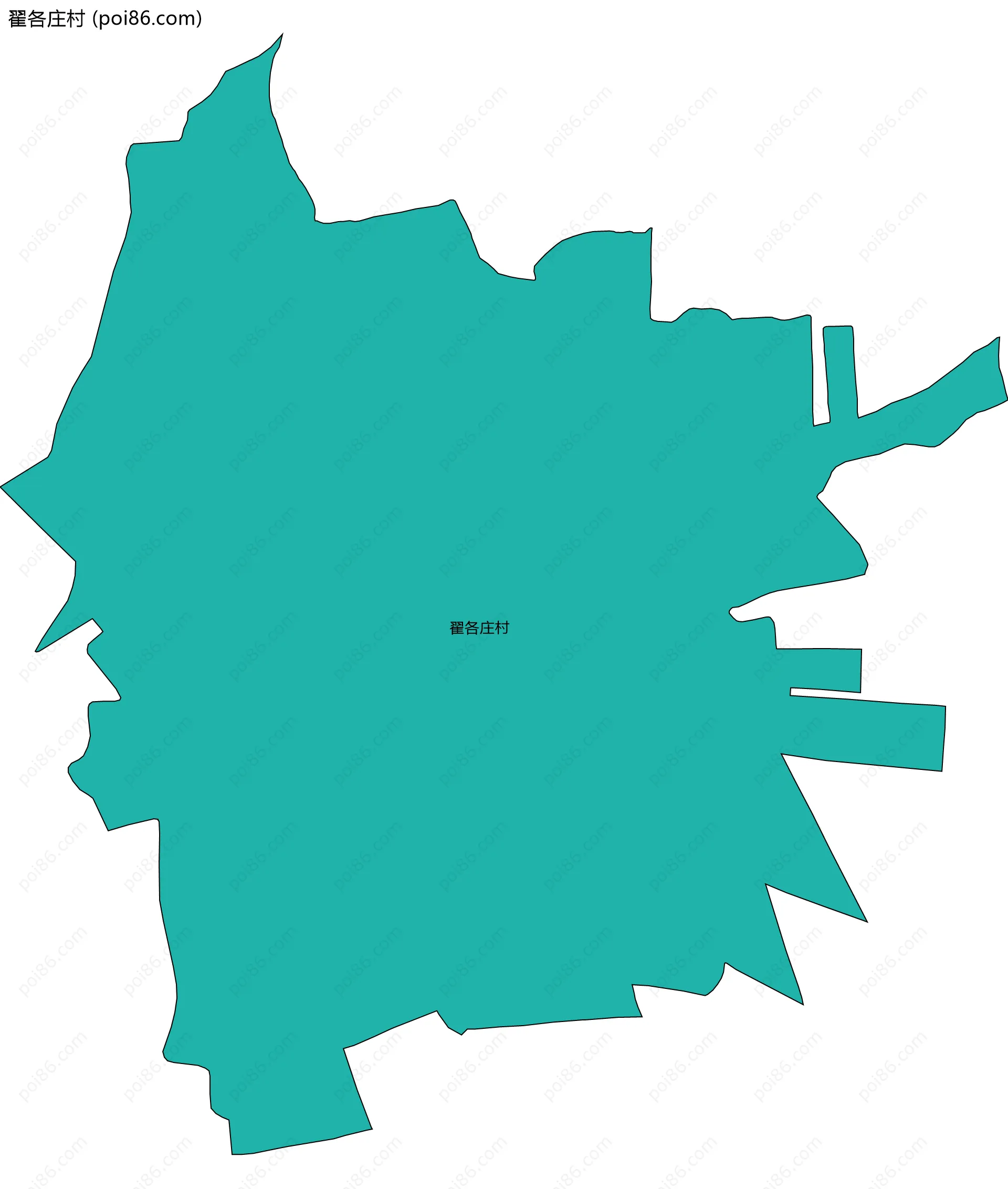 翟各庄村边界地图