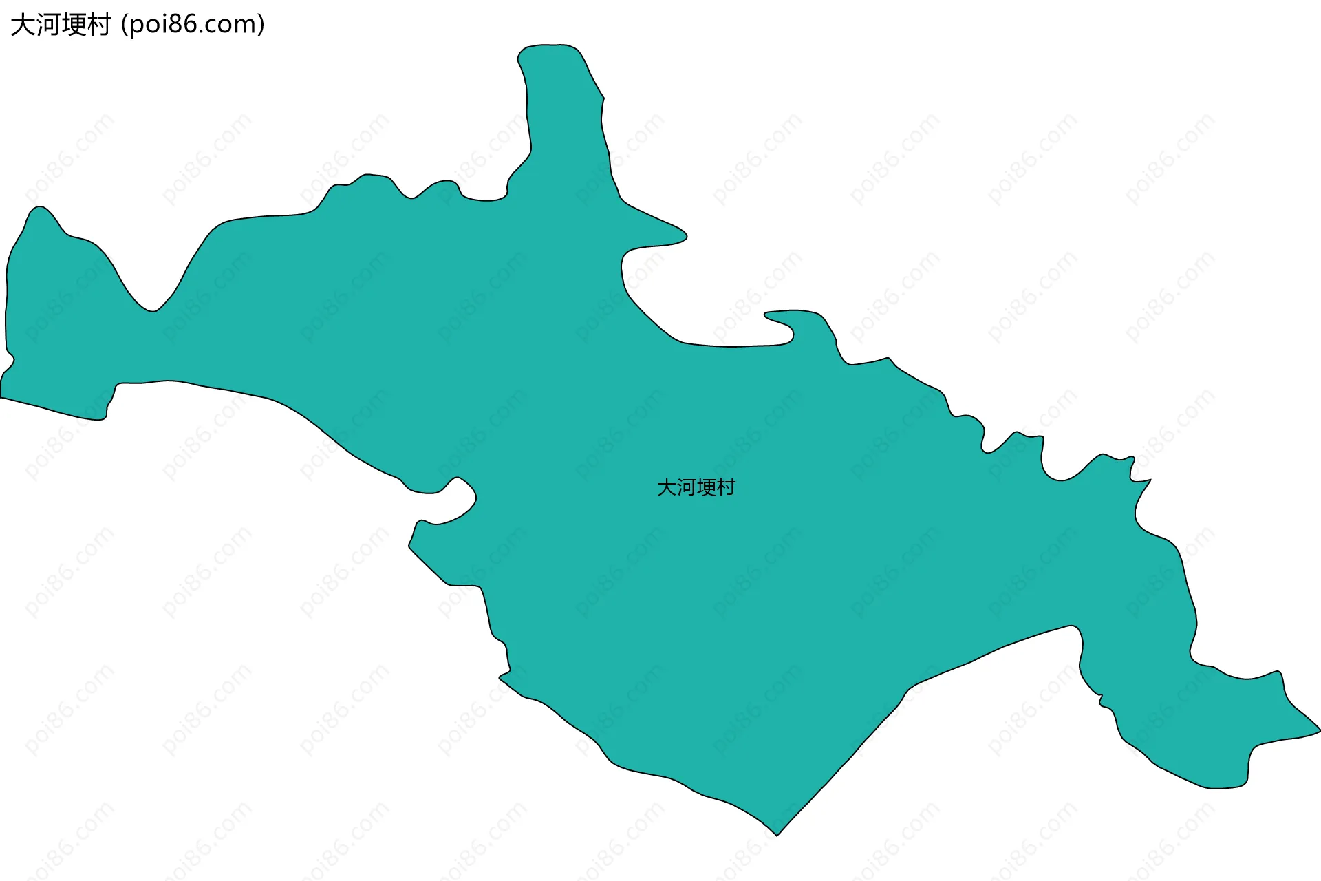 大河埂村边界地图