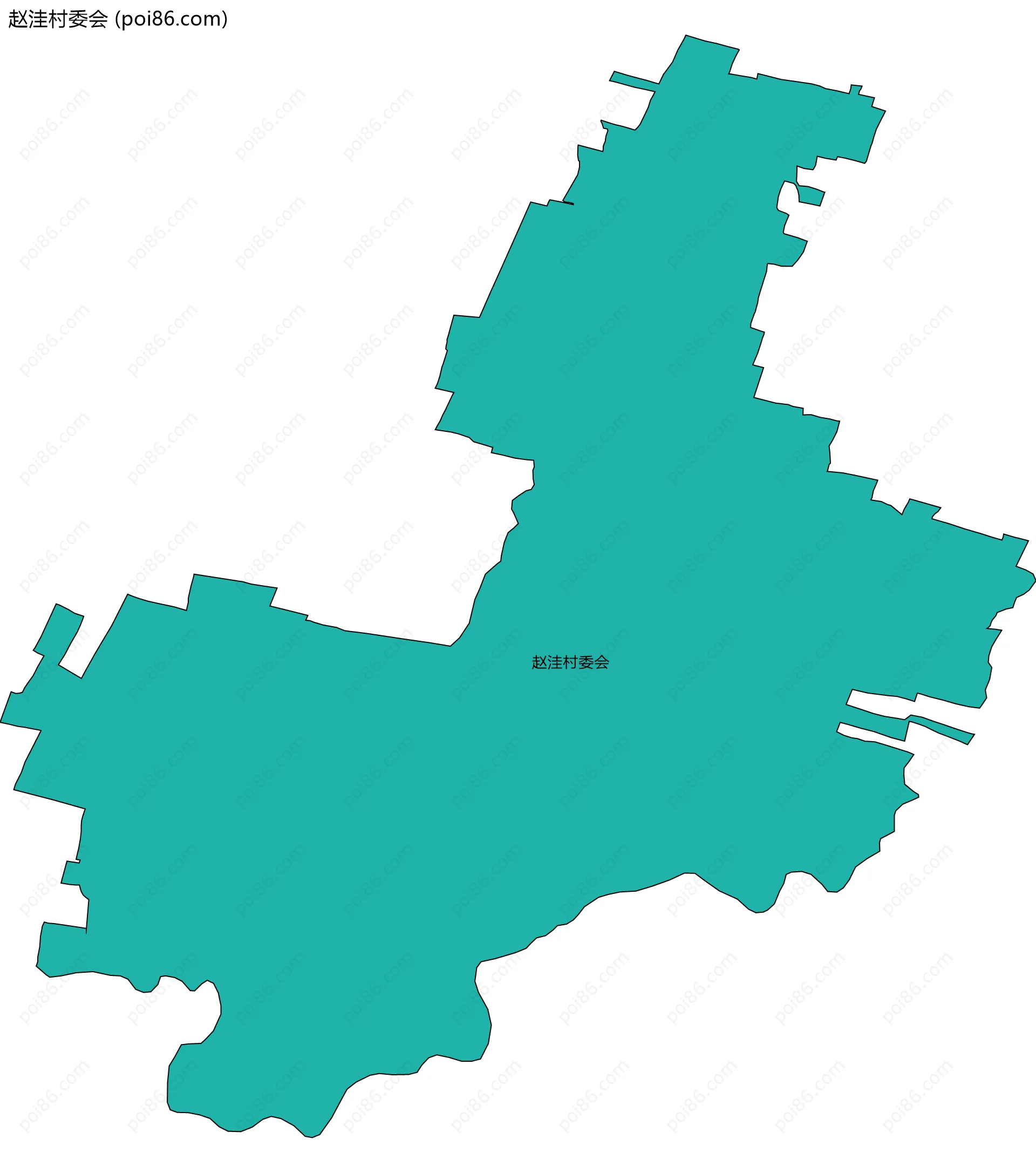 赵洼村委会边界地图