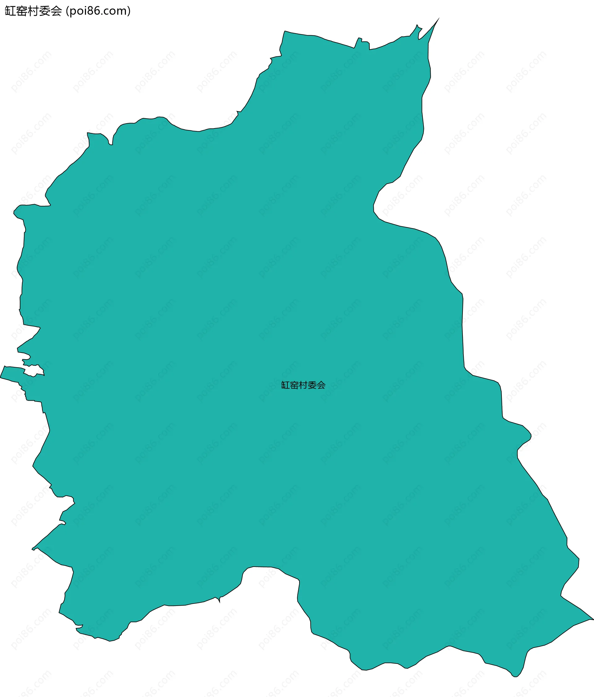 缸窑村委会边界地图