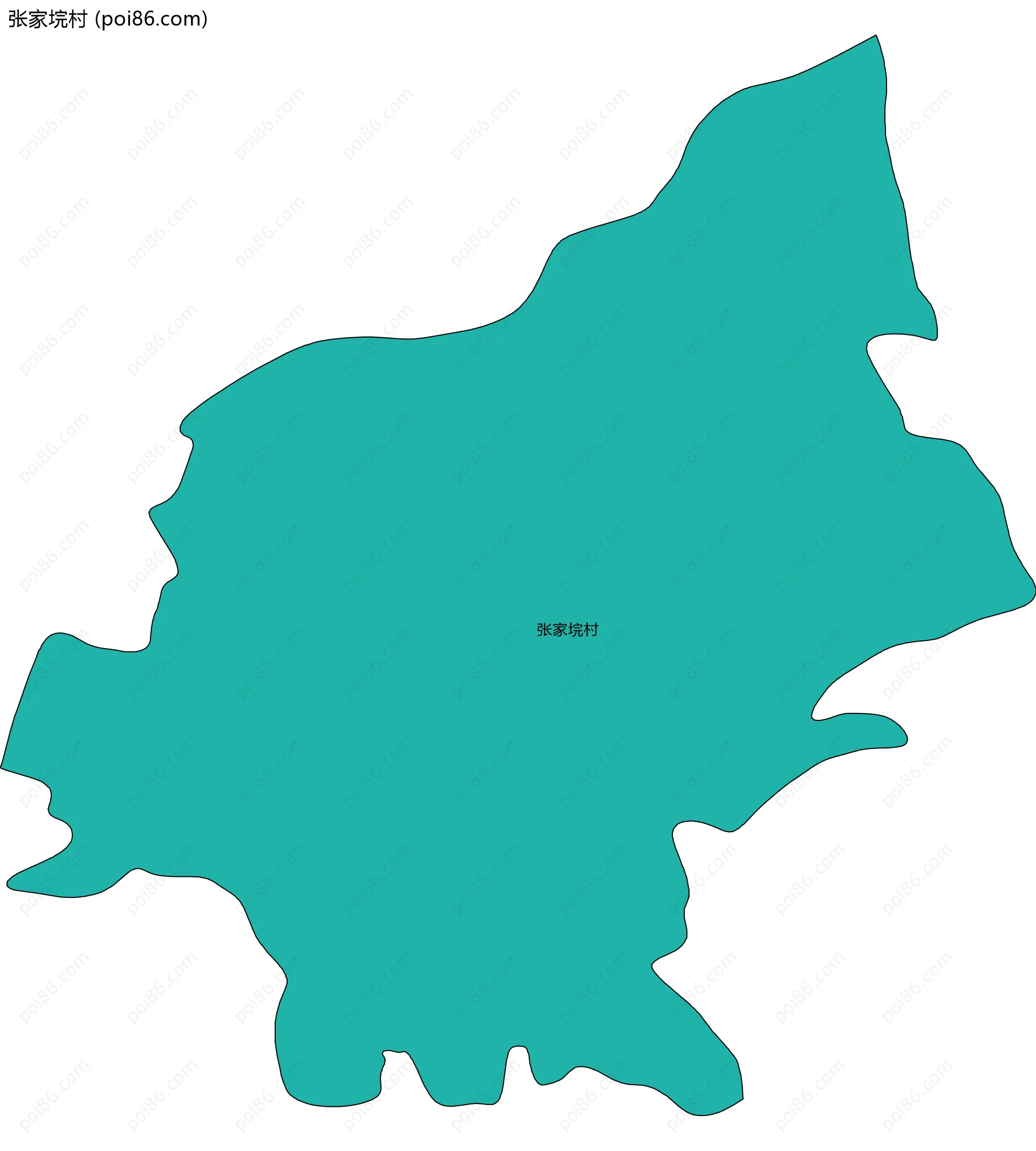 张家垸村边界地图