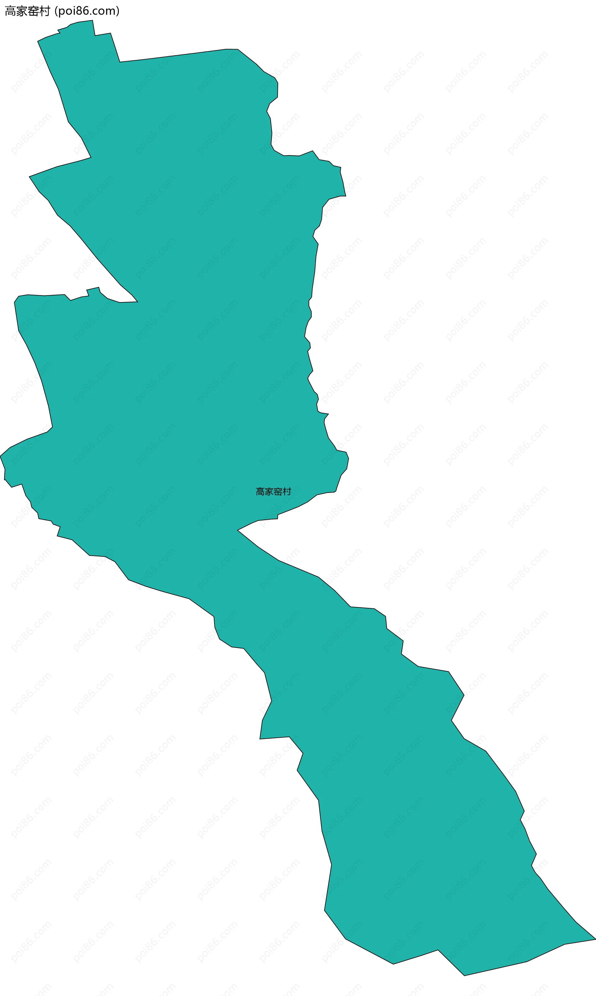 高家窑村边界地图