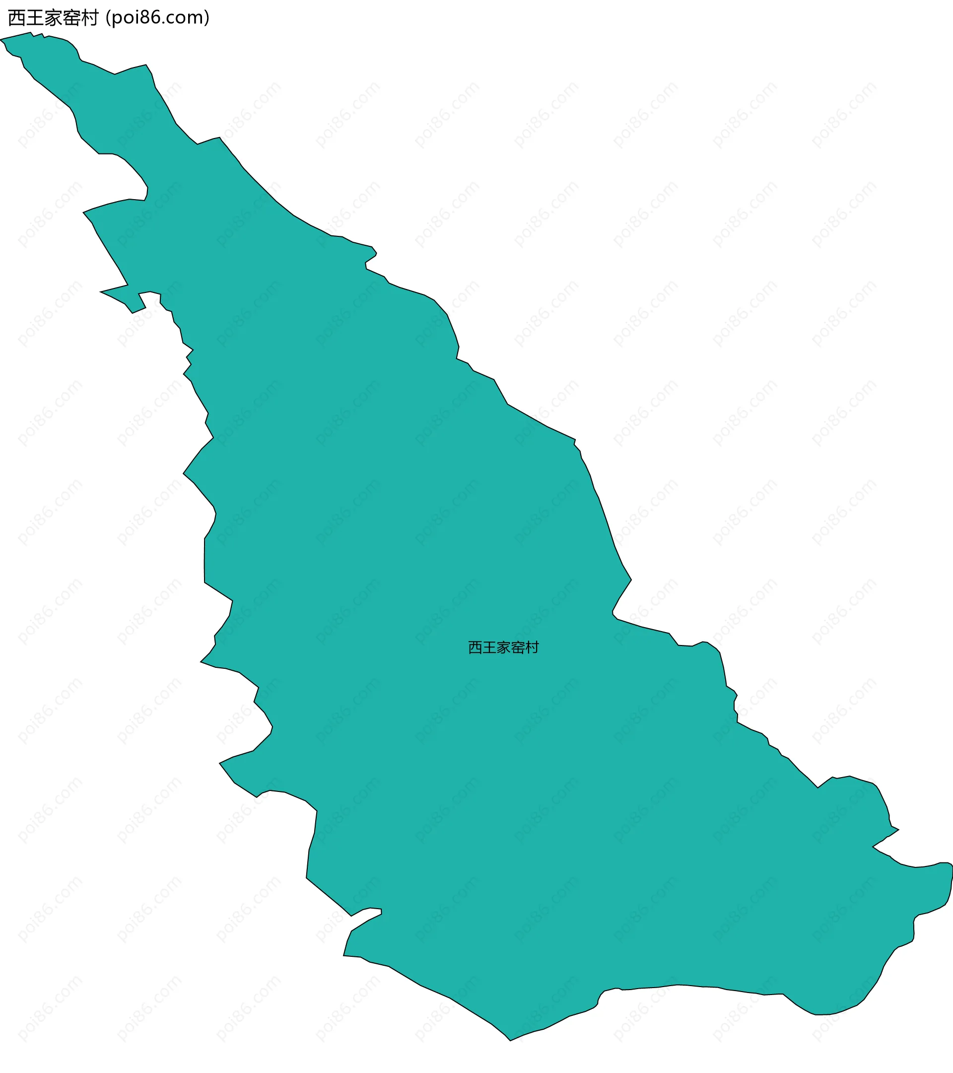 西王家窑村边界地图