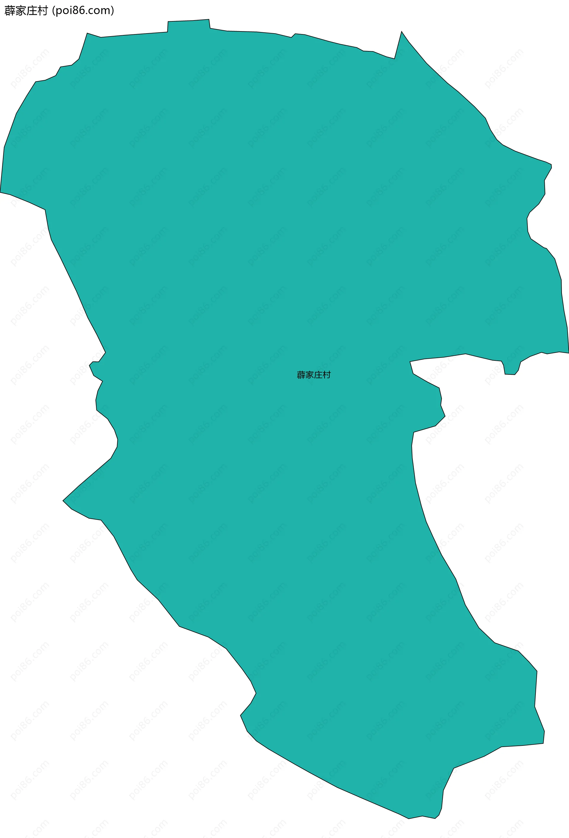 薜家庄村边界地图