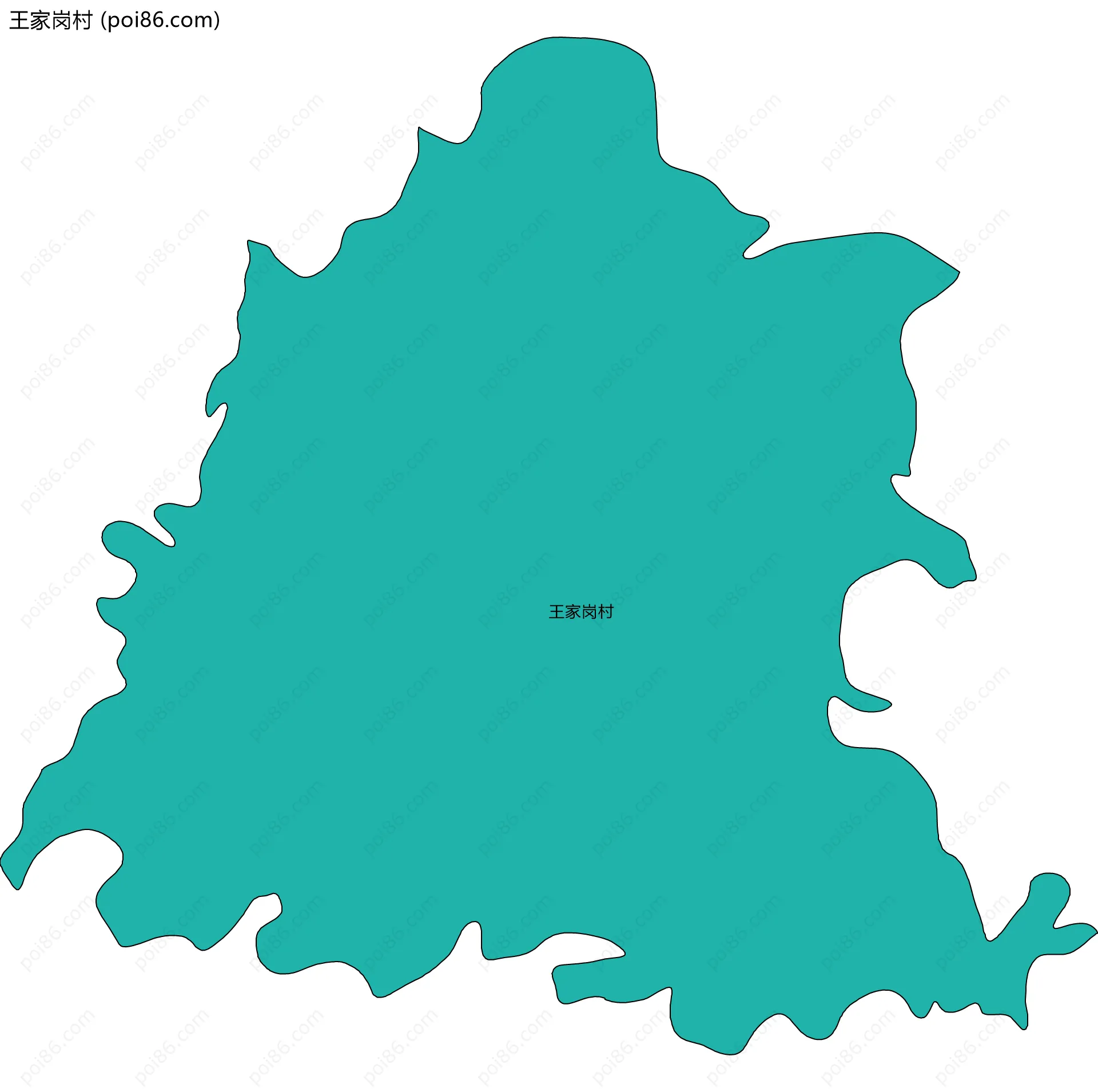 王家岗村边界地图