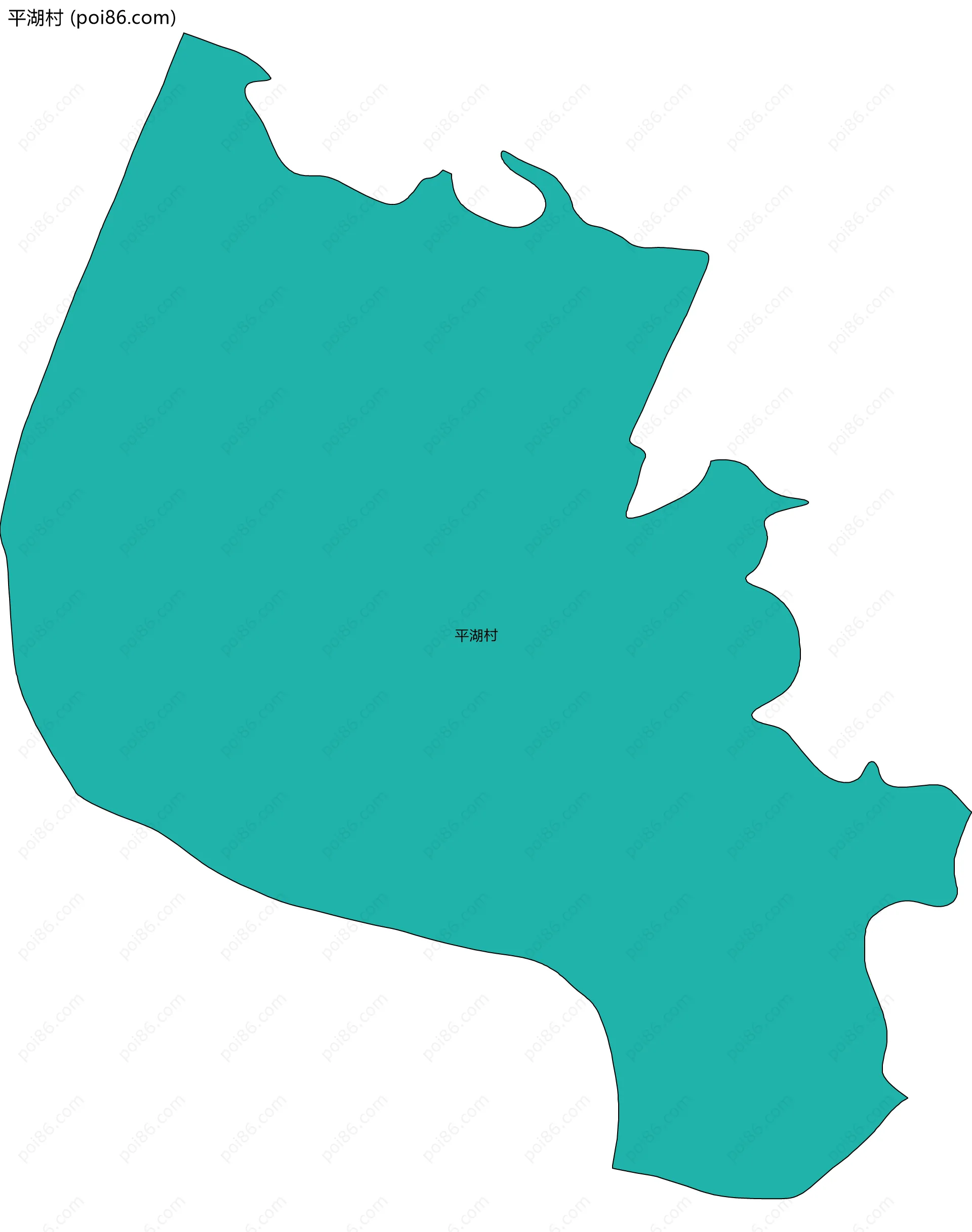 平湖村边界地图