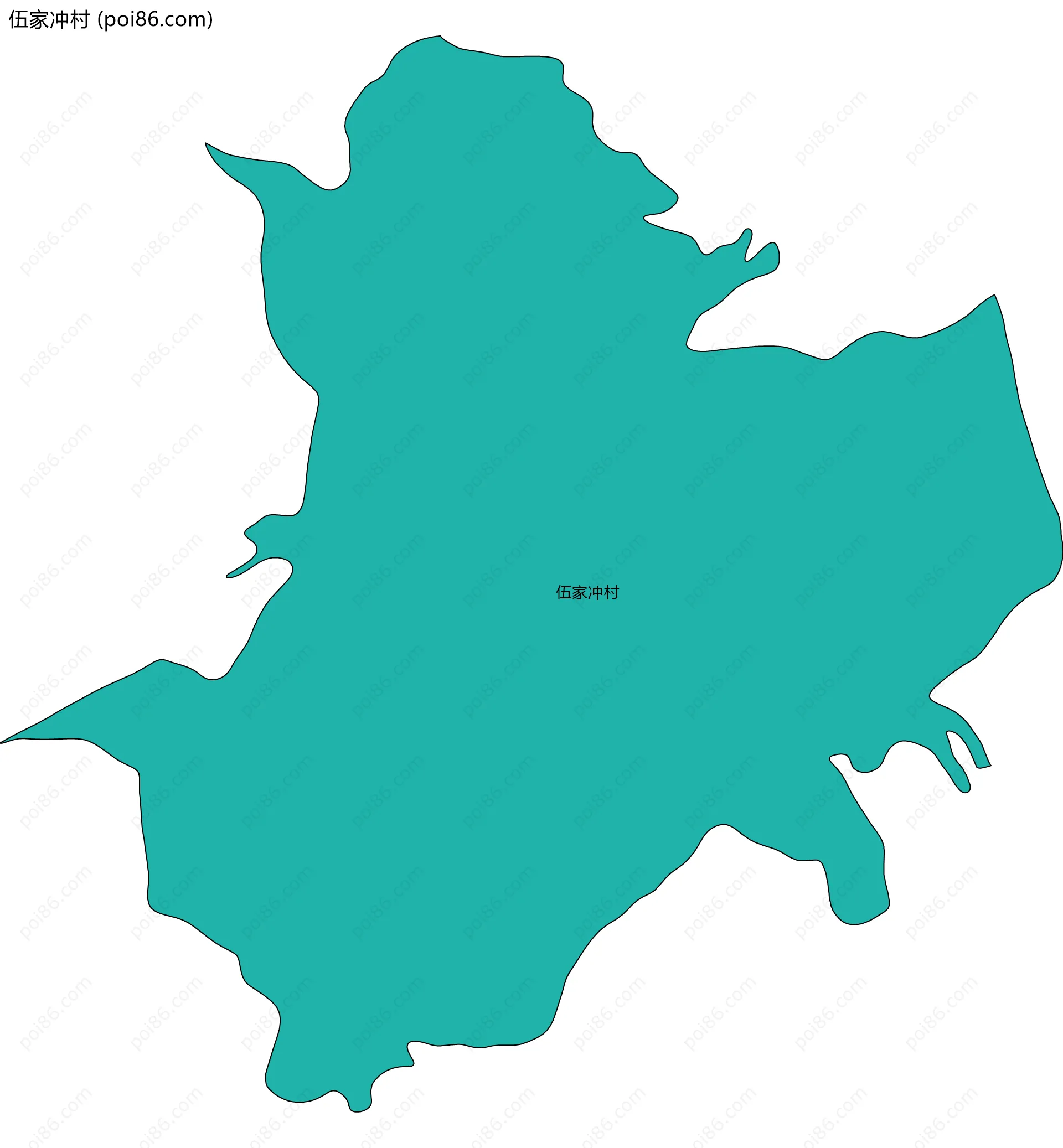 伍家冲村边界地图