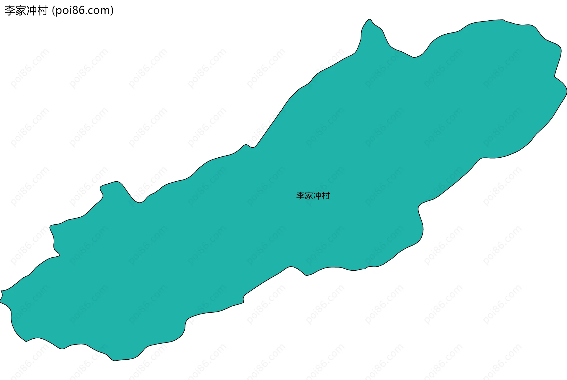 李家冲村边界地图