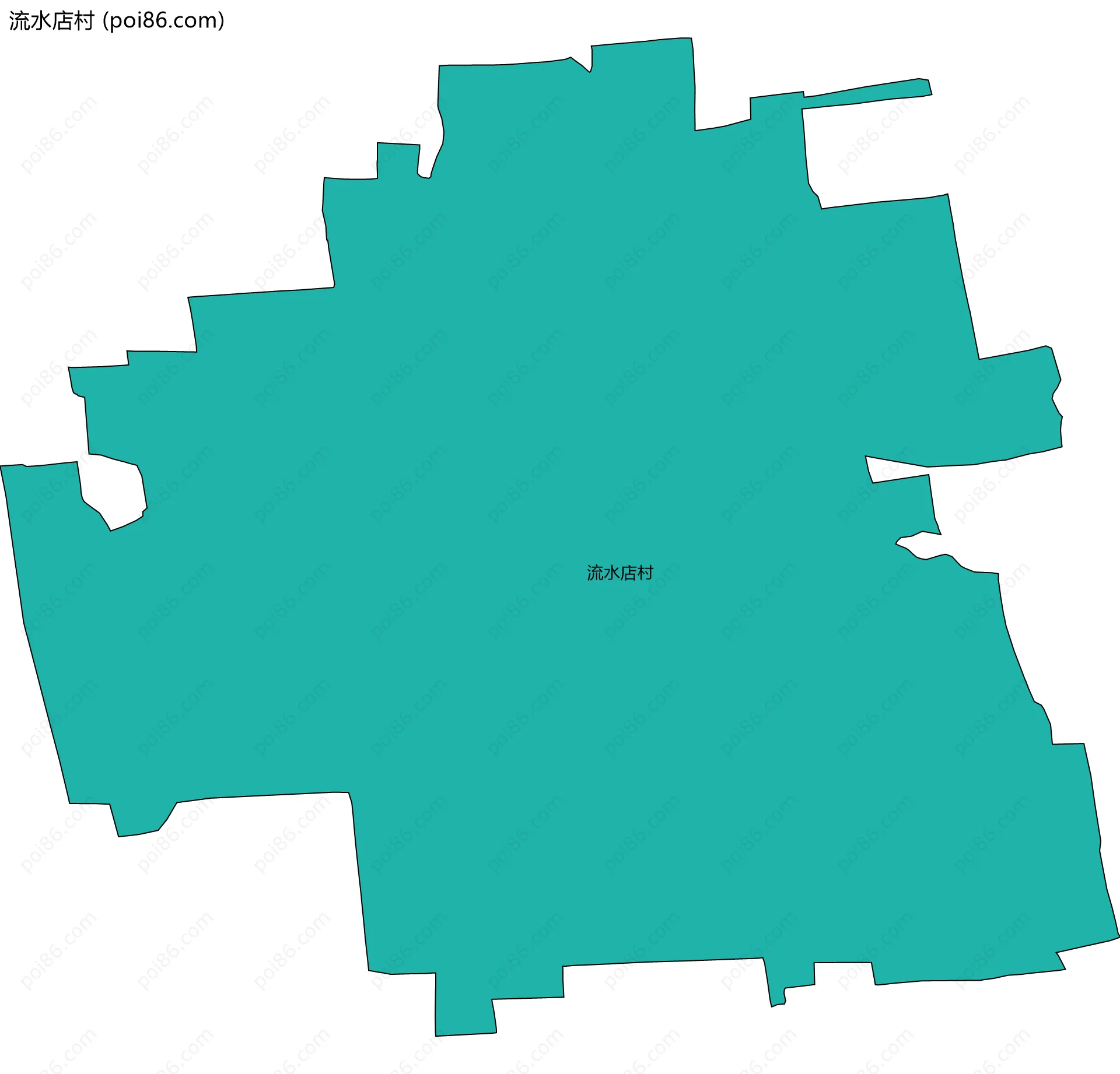 流水店村边界地图
