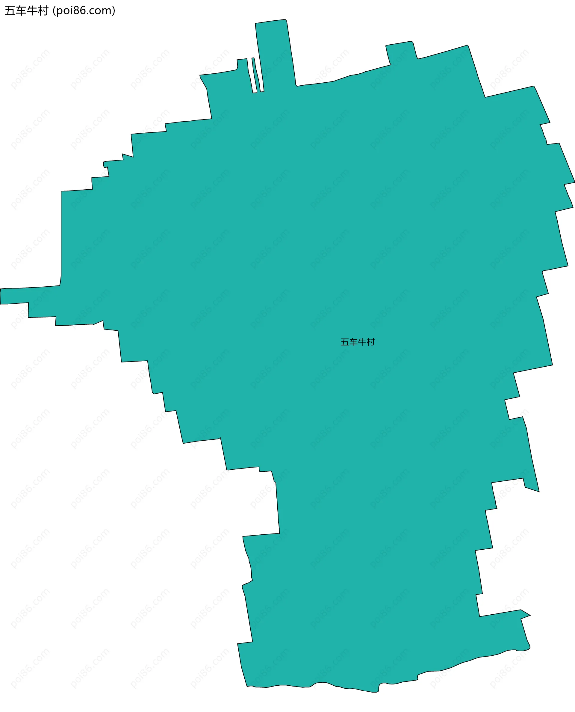 五车牛村边界地图